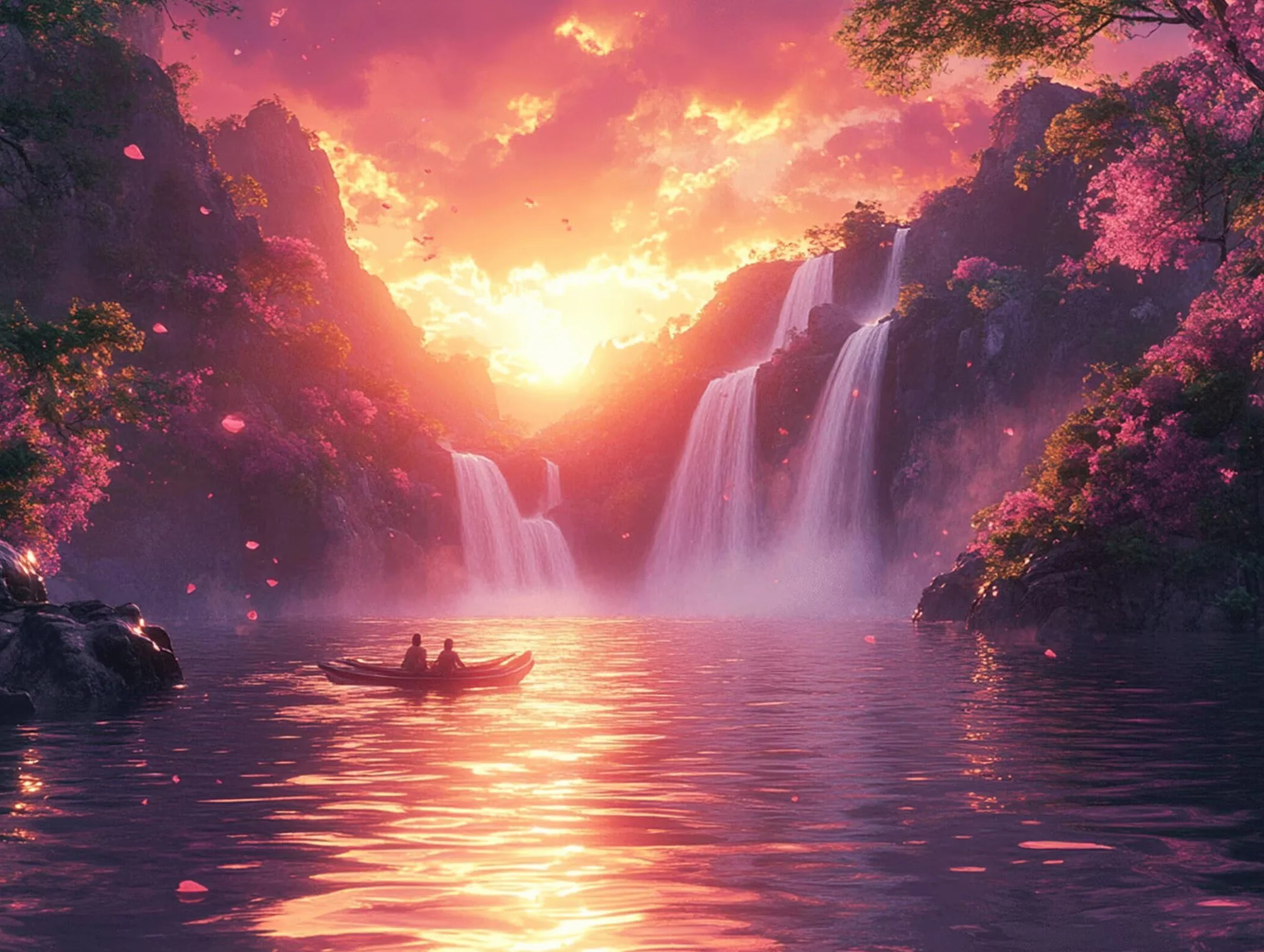 Pintar por Numeros Cascada Pinturas Acrilicas Atardecer Pintura por Numeros Lienzos para Pintar, Pintura Acrilica Manualidades, Decoración para Hogar, Regalos Cumpleaños, 90x120cm Sin Marco, q-718