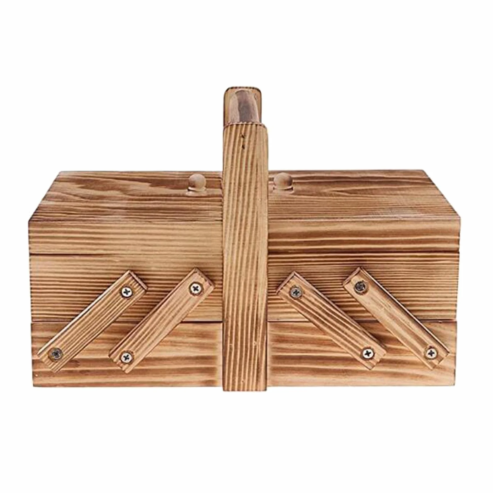 predolo Caja de Costura de Madera, Hilo, Tijeras, Kit de Costura, Cesta Organizadora, Joyeros, Suministros de Costura para El Hogar para Principiantes, Natural, Individual