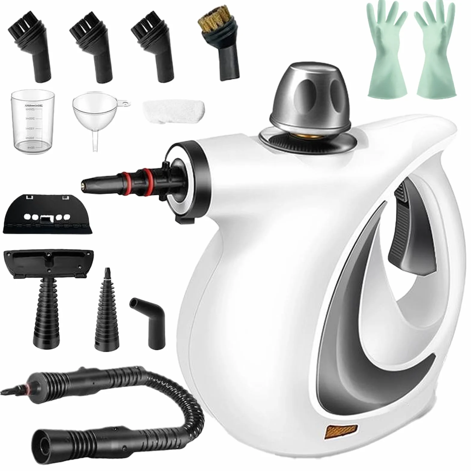 Vaporyx Limpiadora Profesional, Vaporix Pro - Limpiador Desinfectante a Vapor 10 en 1, Limpiador a Vapor de Mano a Presión, Presión de 3,2 Bares con 12 Accesorios para el Hogar (Blanco)