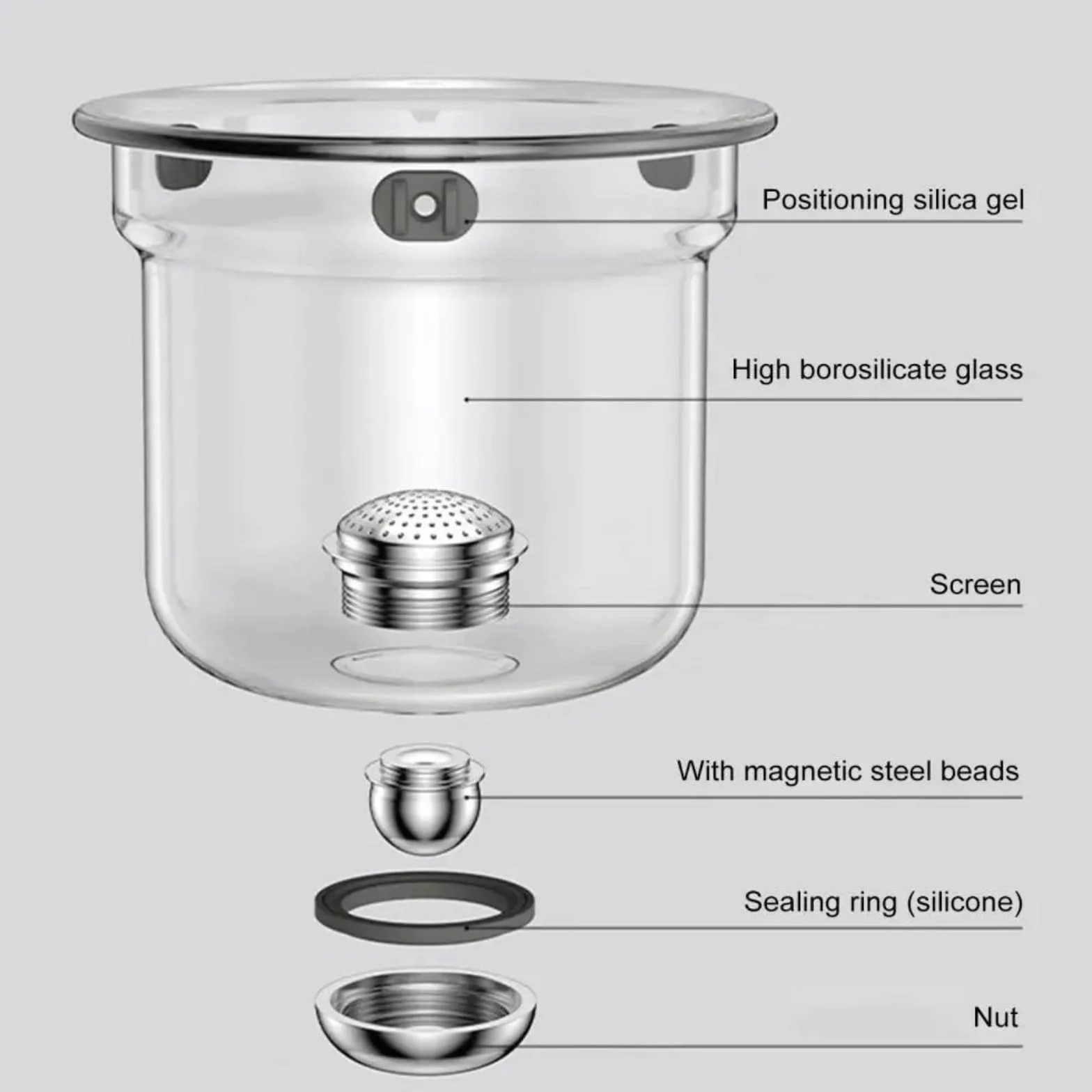 Tetera mágica de cristal con mango de madera, tetera mágica Enchanti para té de hojas sueltas, diseño elegante para los amantes del té