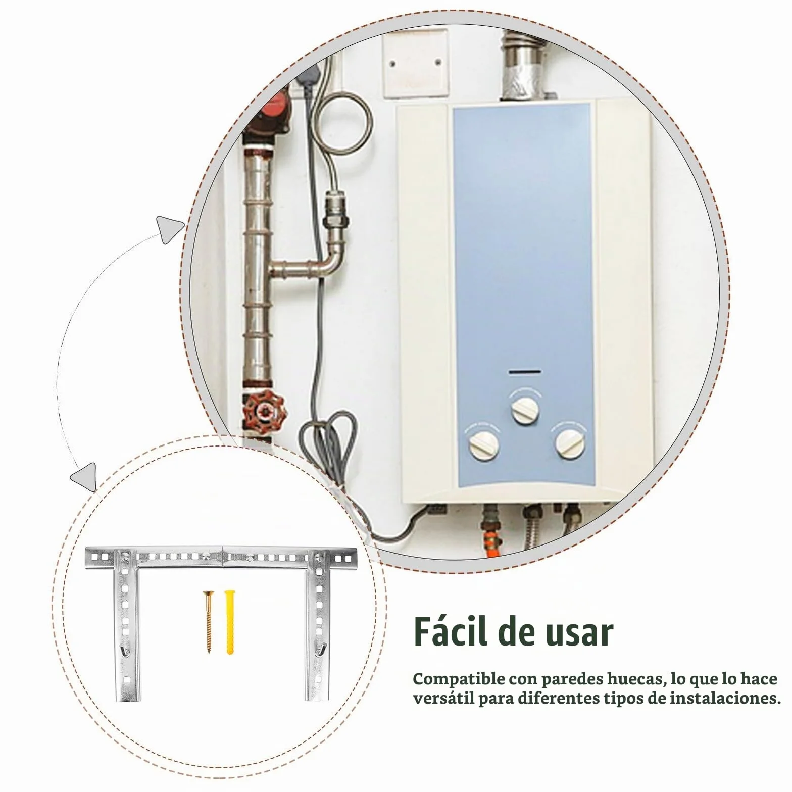Calentador Pequeños para Eléctrico Soporte de Hierro Agua Compatible Huecas, Diseño Compacto Adecuado y Reducidos Paredes para Baños Espacios