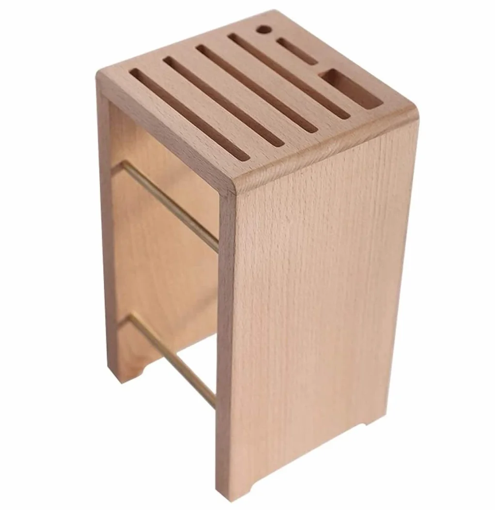 Bloque Cuchillos Cocina Soporte for Cuchillos De Madera Maciza, Soporte for Bloque De Cuchillos De Madera, Estante for Cuchillos Transpirable Seco, Marco De Cocina(B)