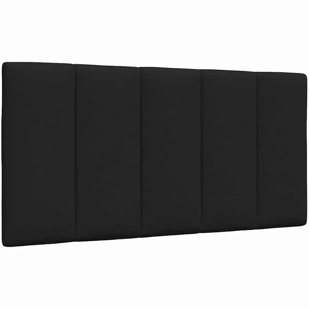 Cabecero Hanko 100 cm negro acolchado cojín de pared de poliéster con para listones LED cómodo respaldo diseño moderno para jóvenes y dormitorios