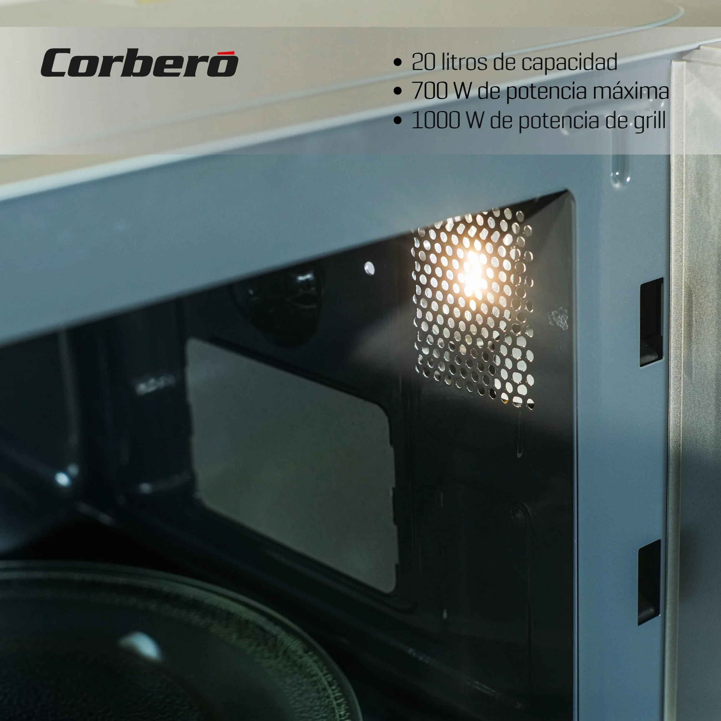 Corberó Microondas con grill CMICM6020GX 700W 20L Inox