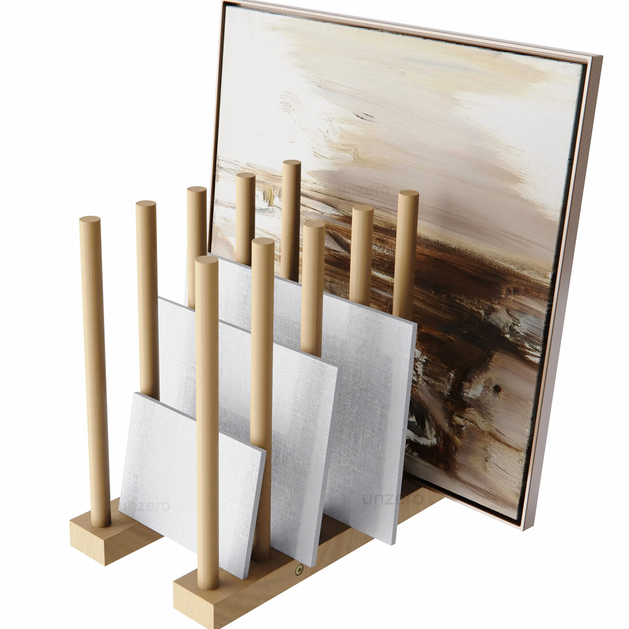 Estante de almacenamiento de arte, soporte de almacenamiento de madera para tableros de lona, panel, marco, tablero de dibujo, material impreso, almohadilla de papel, placa trasera (8.3
