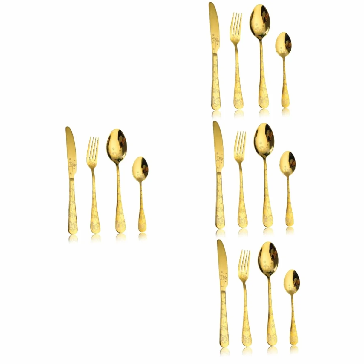 TOPBATHY 4 Juegos Juego de Cubiertos de Navidad vajilla de Comida para Banquetes Cubiertos de Filete de Banquete cuberteria cucharas navideñas Juego de Cubiertos Acero Inoxidable