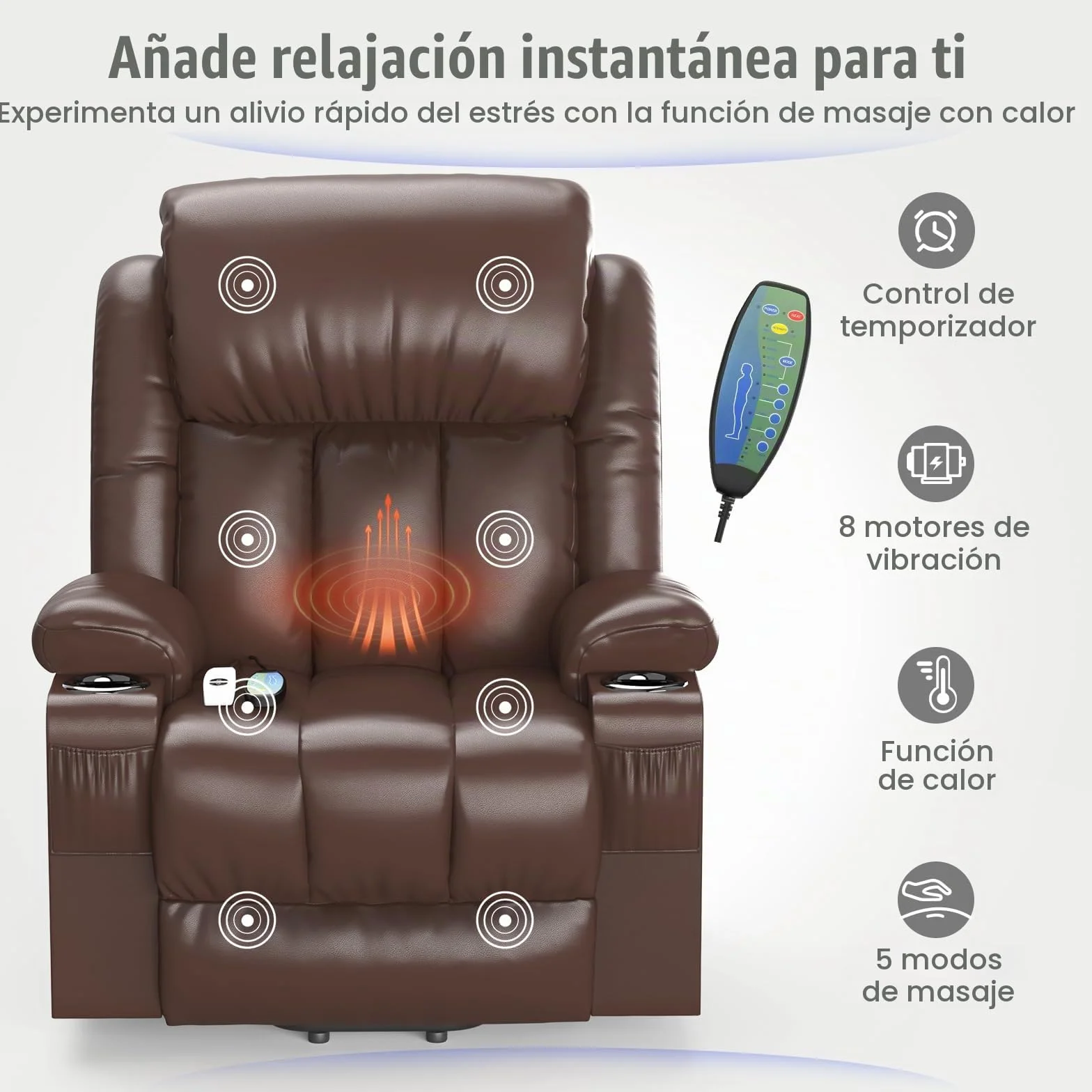YONISEE Sillon Relax Reclinable 150º Sillón Masaje Con Calefacción, Función Auto-Ayuda (Levanta Personas), Puerto USB+Tipo C, Portavasos Bolsillos Laterales Sillones Reclinables Electricos Butaca Sofa