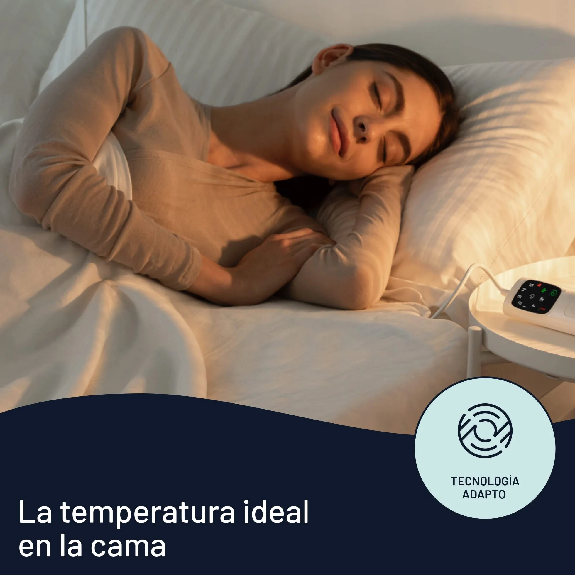Imetec - Cubrecolchón Scaldasonno Adapto Maxi individual, 195 x 90 cm, calentamiento rápido, temperatura constante y personalizada, tejido hipoalergénico acolchado, mando con 6 temperaturas