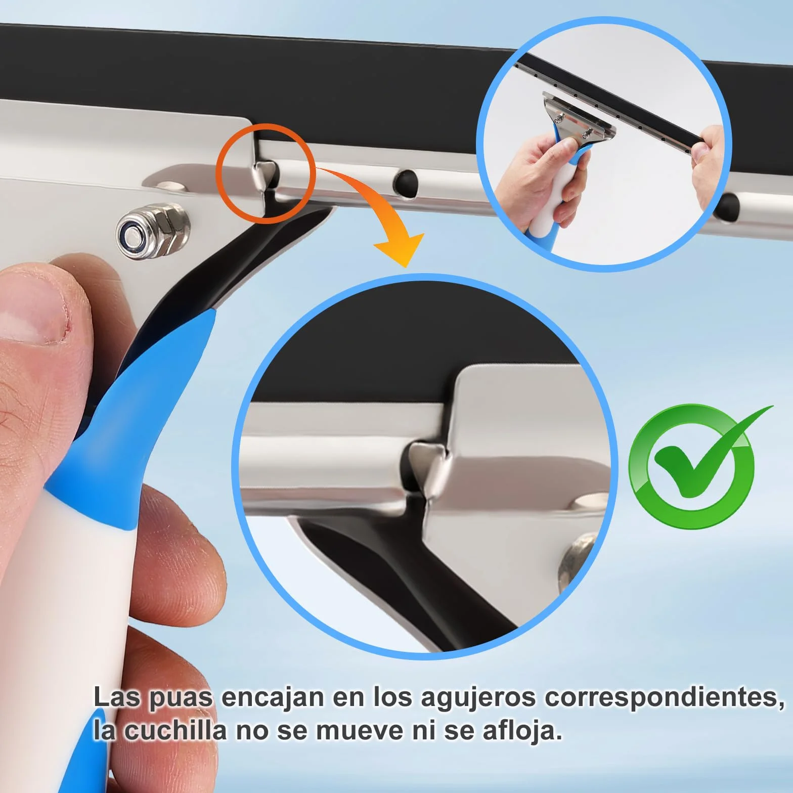 Mitclear Limpiacristales Profesional 15cm, Limpiador de Ventanas Acero Inoxidable, Escobilla Silicona para Cristal