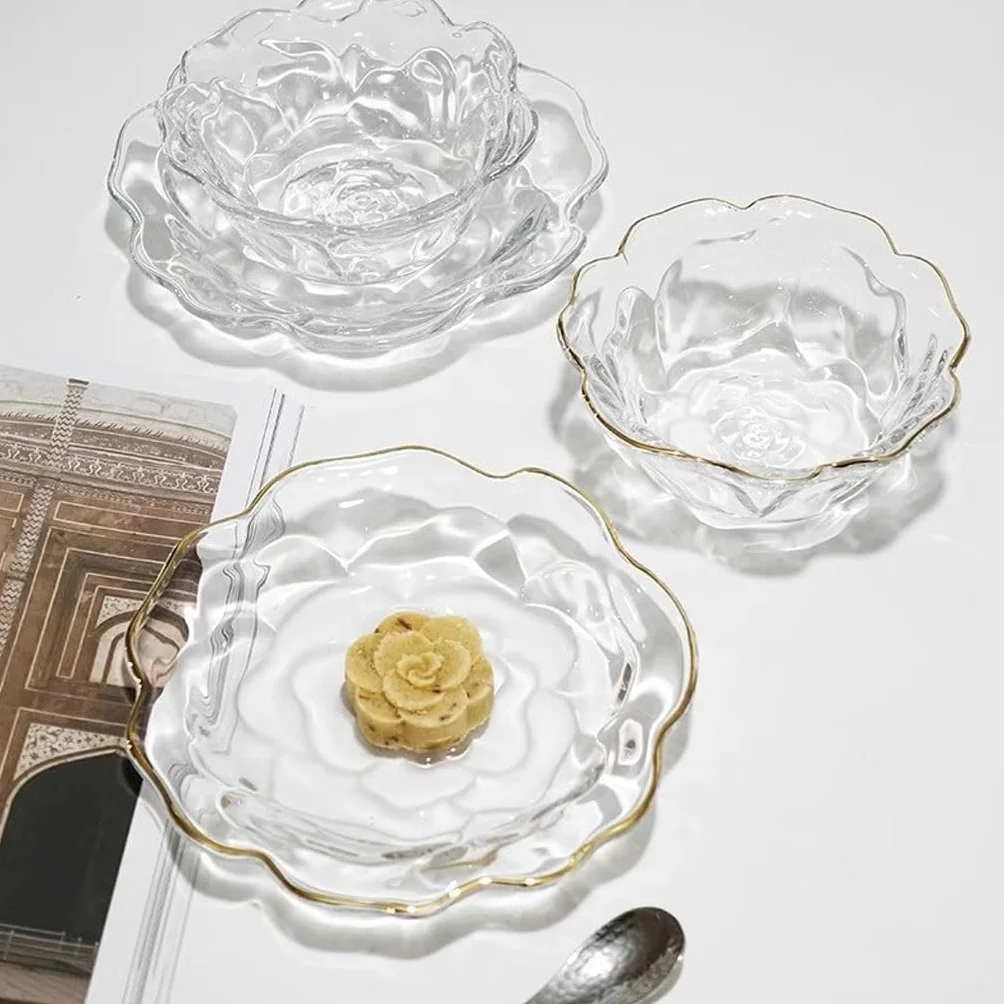 Plato de cristal creativo – Platos versátiles para servir postres y frutas, elegantes platos de aperitivos para fiestas, hogar y eventos, vajilla elegante esencial