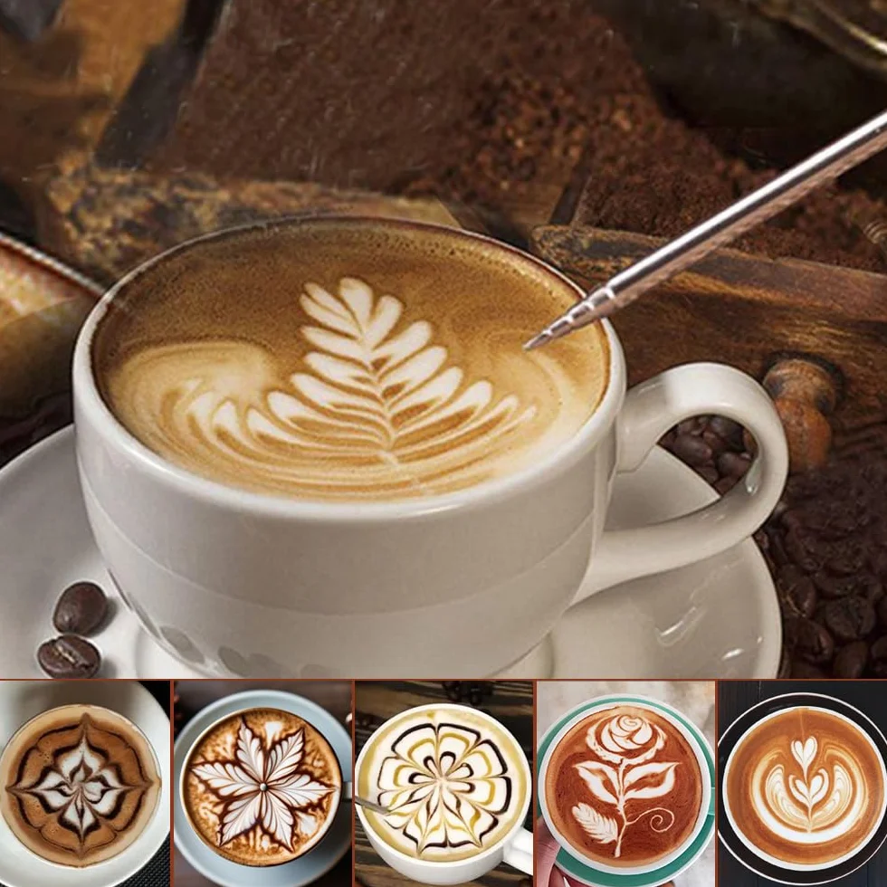 KITDAHOM Jarra de espuma de leche de acero inoxidable 350 ml con escala, dispensador de nata y aguja para latte-art para baristas