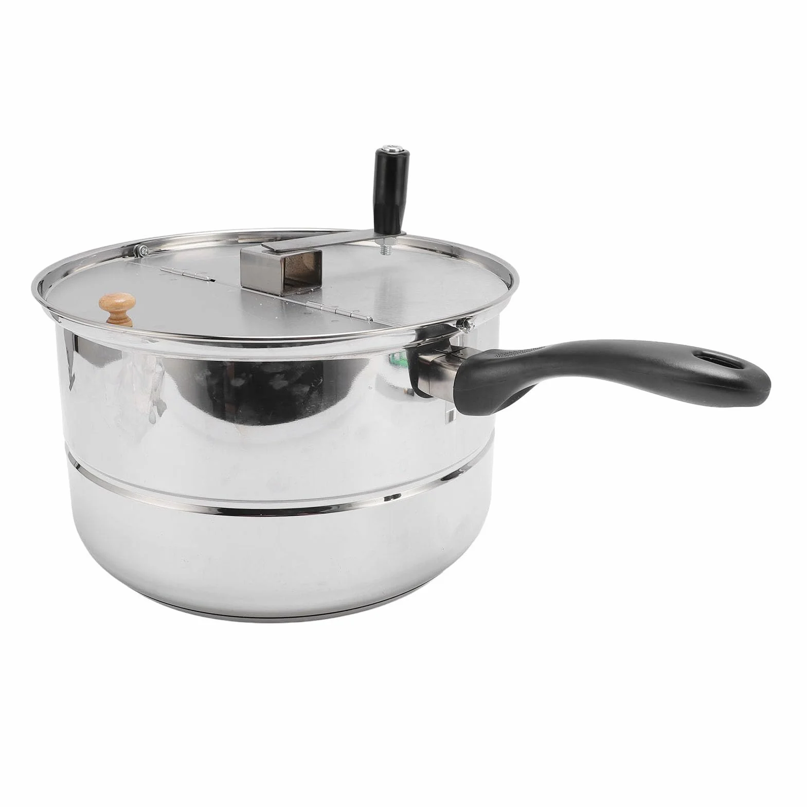 Topiky Máquina para Hacer Palomitas de Maíz de Acero Inoxidable, Manivela Manual para Palomitas de Maíz para Gas y Electricidad, Máquina Casera de de para Noche de Cine, Fácil de Limpiar y Compacta