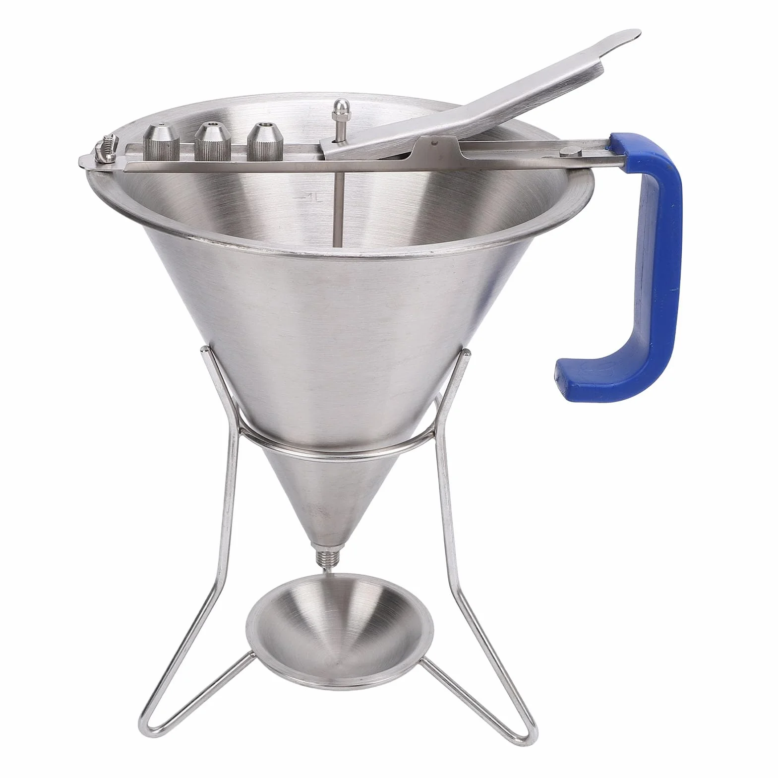 Embudo de confitería con soporte, dispensador de embudo de acero inoxidable, dispensador de masa uso de panadería