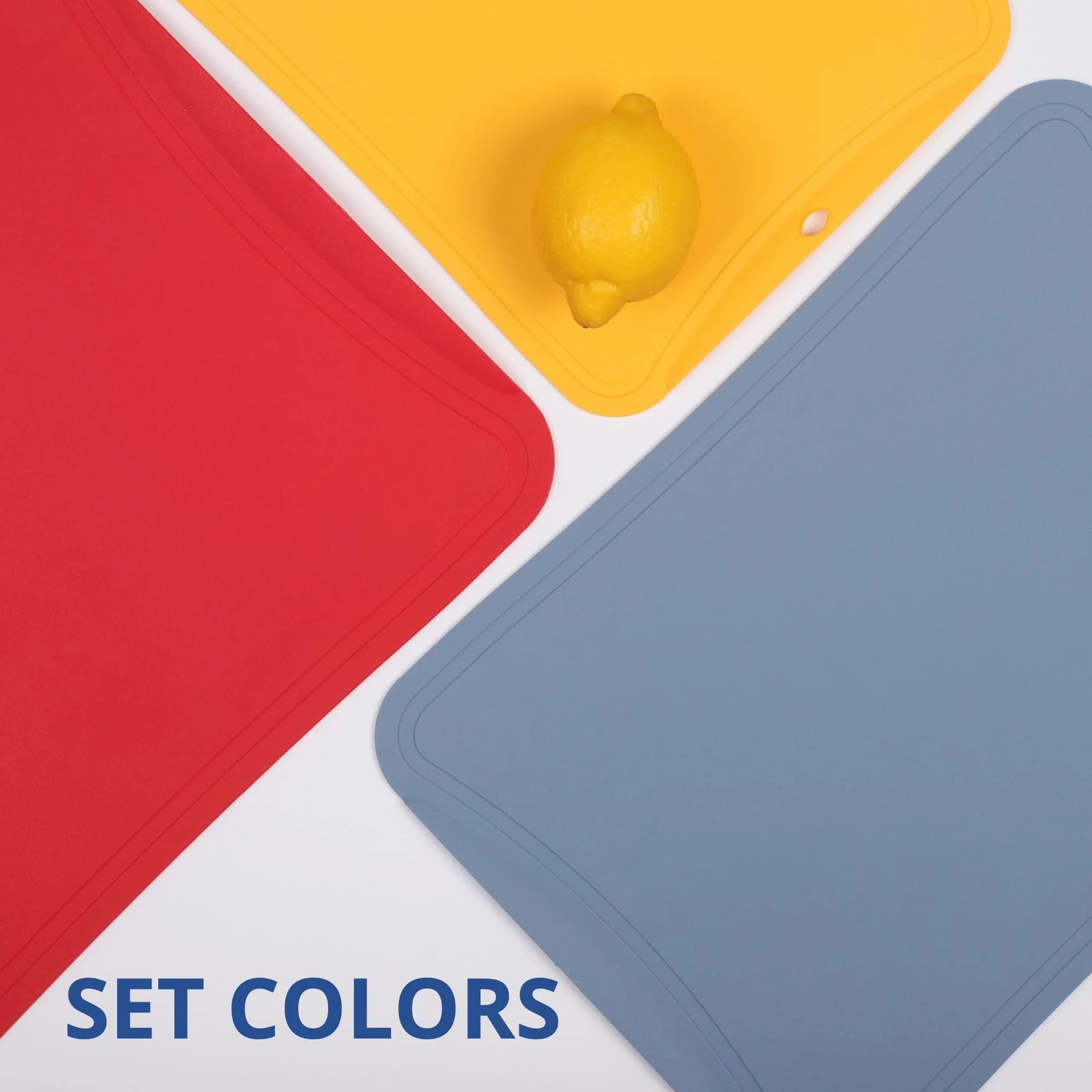 BLUE GINKGO Tablas de cortar TPU juego de 3 piezas flexibles resistentes arañazos cocina sin BPA