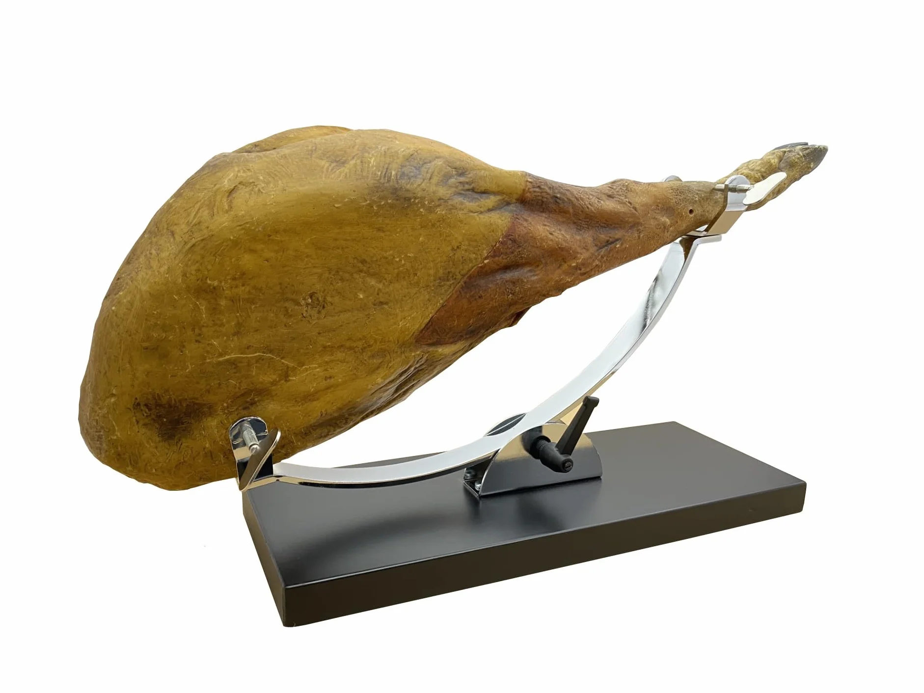 FERRETERIA LEPANTO Soporte JAMONERO BASCULANTE Modelo Serrano Base Madera Negra para jamones y paletillas LepantoHouse