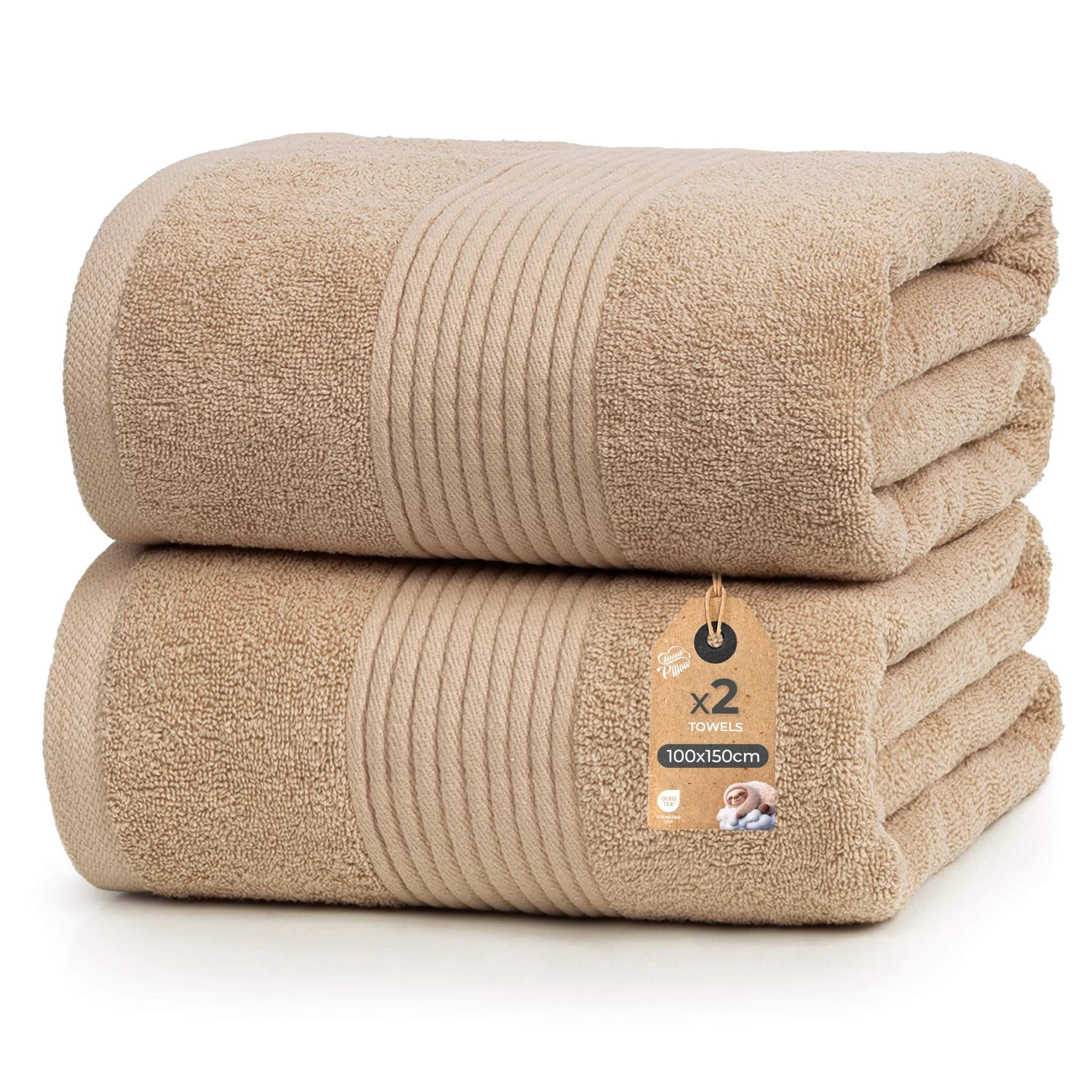 Cloud Pillow Toallas baño 100x150 2 Piezas - 100% Algodón – 500 g/m2 - Suaves, Absorbentes y Duraderas - Oeko-Tex - Ideal para Hogar y Wellness | 100% algodón, 500 g/m², suaves, absorbentes y resistentes, toallas de baño, textiles de baño y toallas de bañ