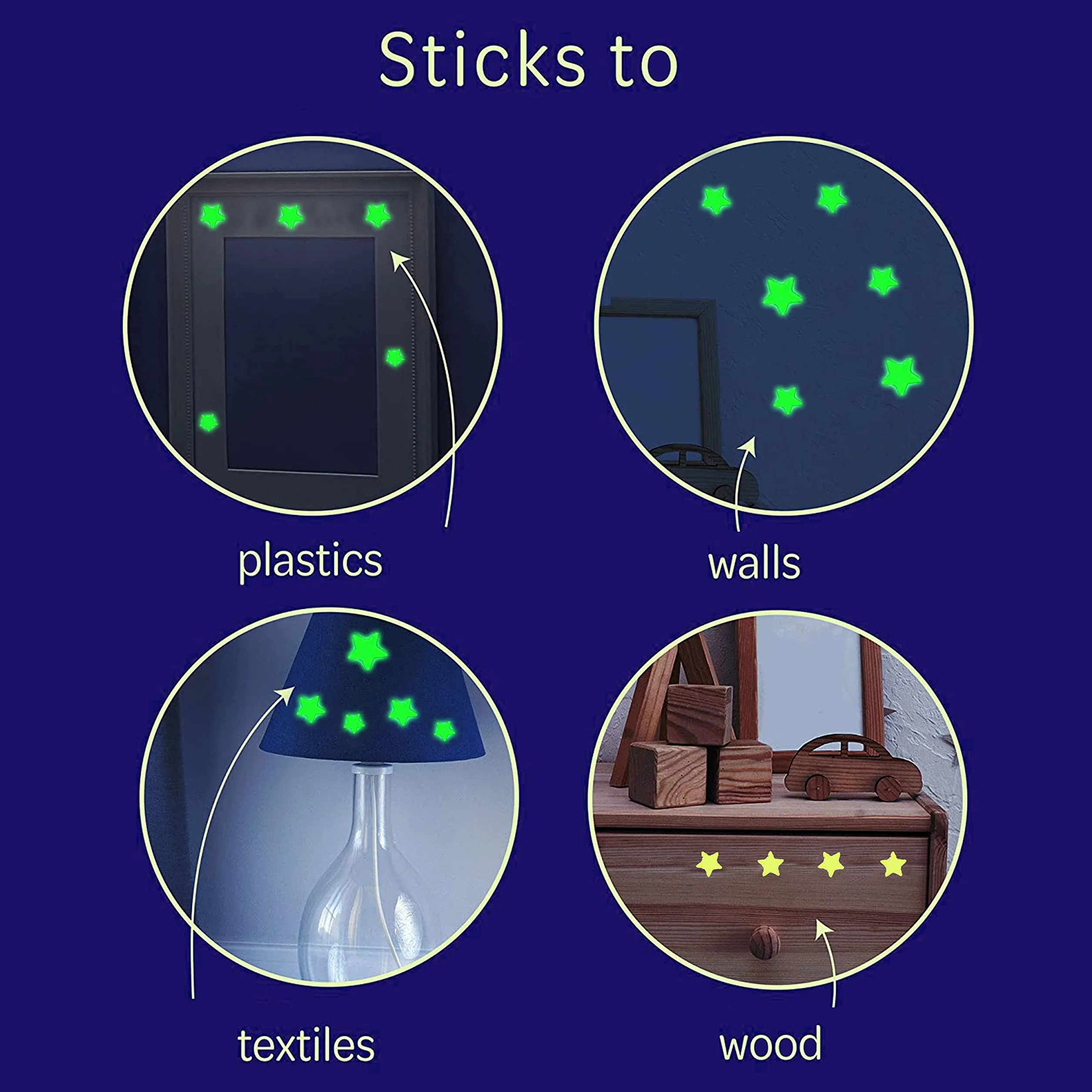 Estrellas Fluorescentes Para Techo 570 Pcs Pegatinas de Pared Luminosas Decoración Dormitorio Infantil