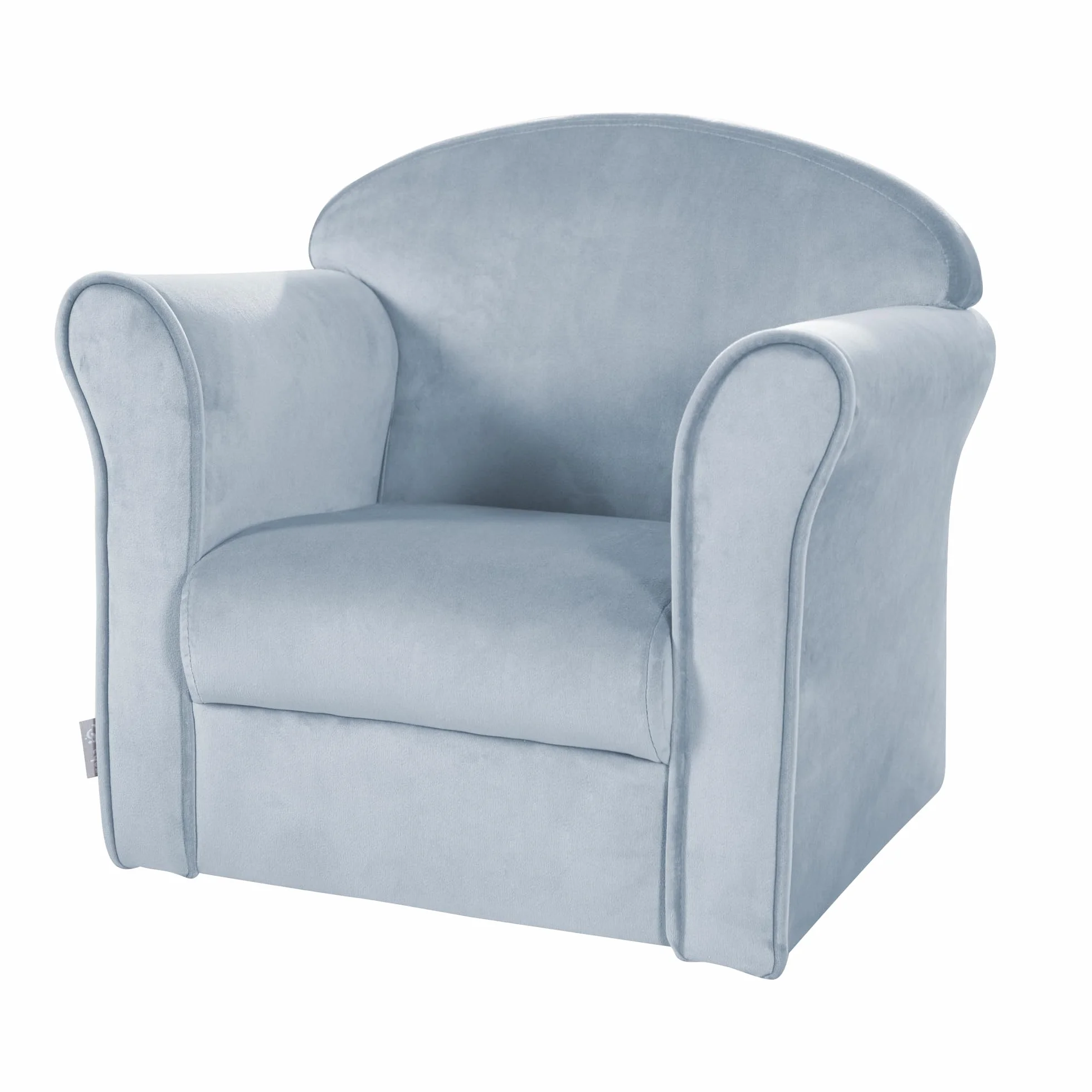 Roba Sillón Infantil Lil Sofá con reposabrazos, para niños y niñas, cómodo sillón para bebé, Tela de Terciopelo Azul, Mini sillón para bebé y habitación Infantil