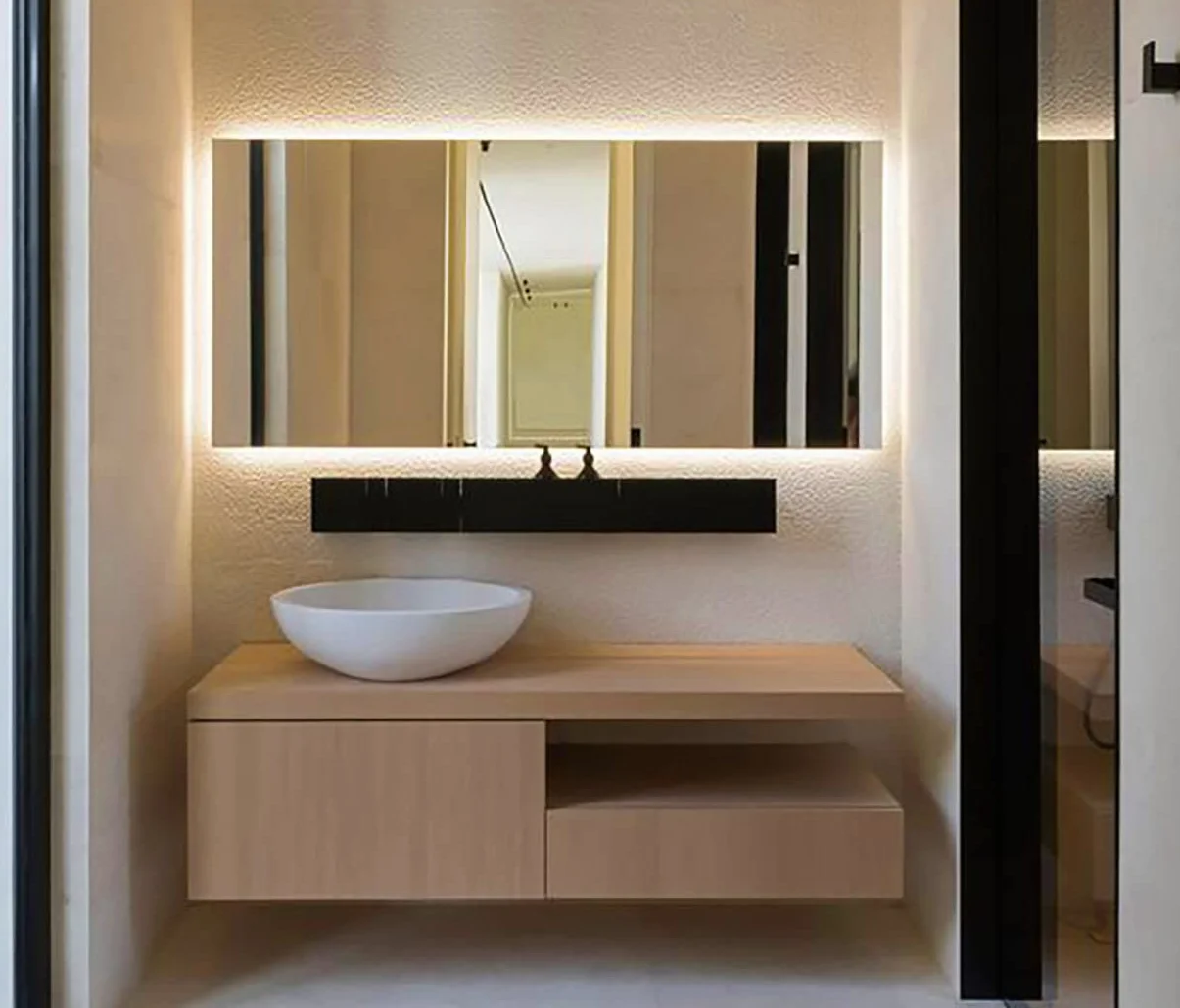Espejo Baño con Luz Cálida 80x100 cm Estel | Espejo Baño Led Retroiluminado con Antivaho | Vidrio Resistente 4 mm, Plata Ecológica sin Cobre | Montaje Horizontal o Vertical | Diseño Moderno