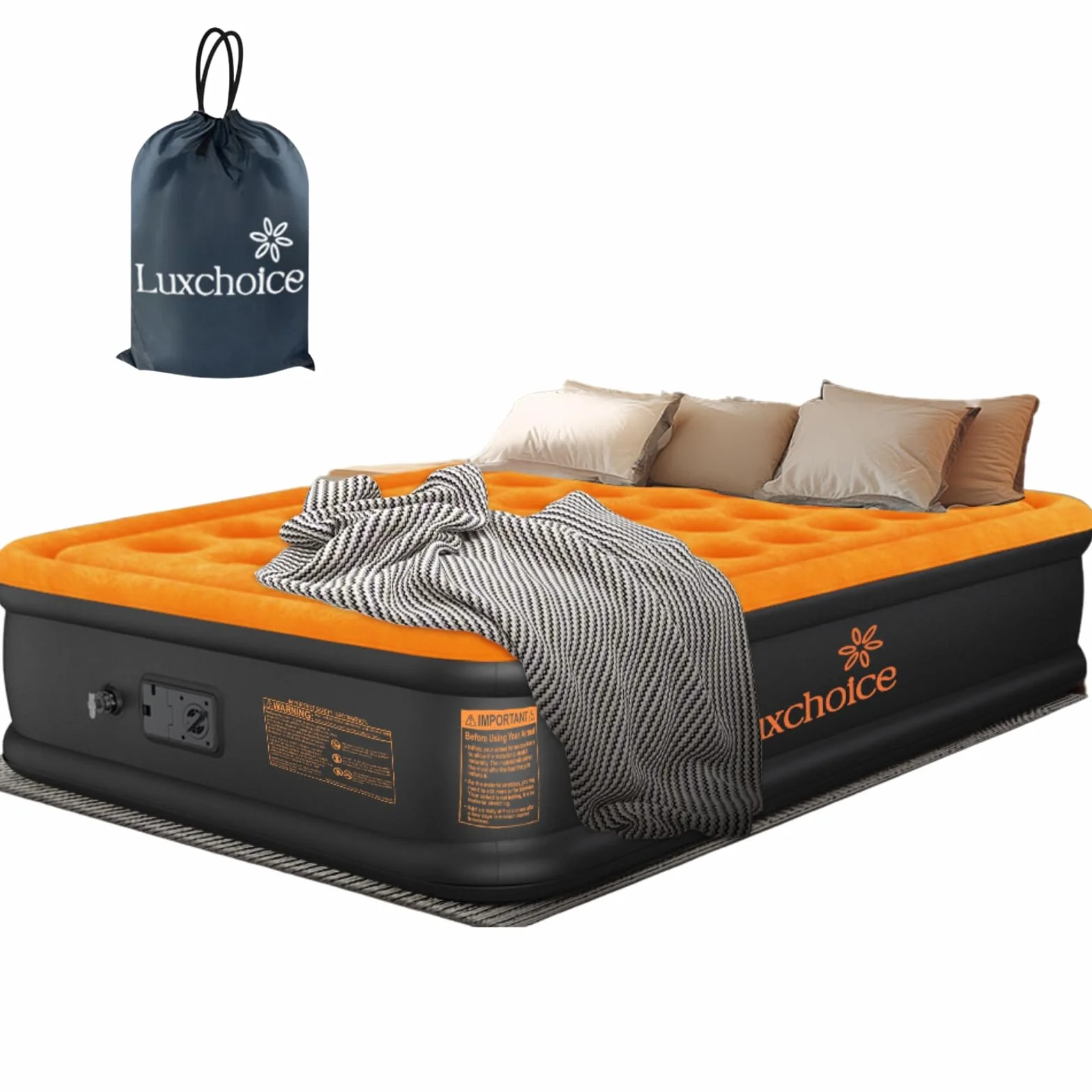 Luxchoice Cama de Aire Colchón de Aire Autoinflable con Bomba Eléctrica Cama de Invitados Premium Colchón Inflable para Camping o Uso Doméstico