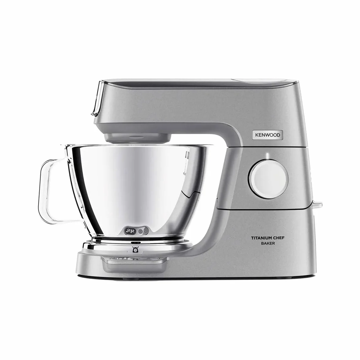 Kenwood Titanium Chef Baker KVC85.004SI - Robot de cocina con báscula integrada (incluye set de pastelería de 3 piezas, cuenco de 5 L y 3,5 L, regulador de velocidad continuo, 1200 W), color plateado