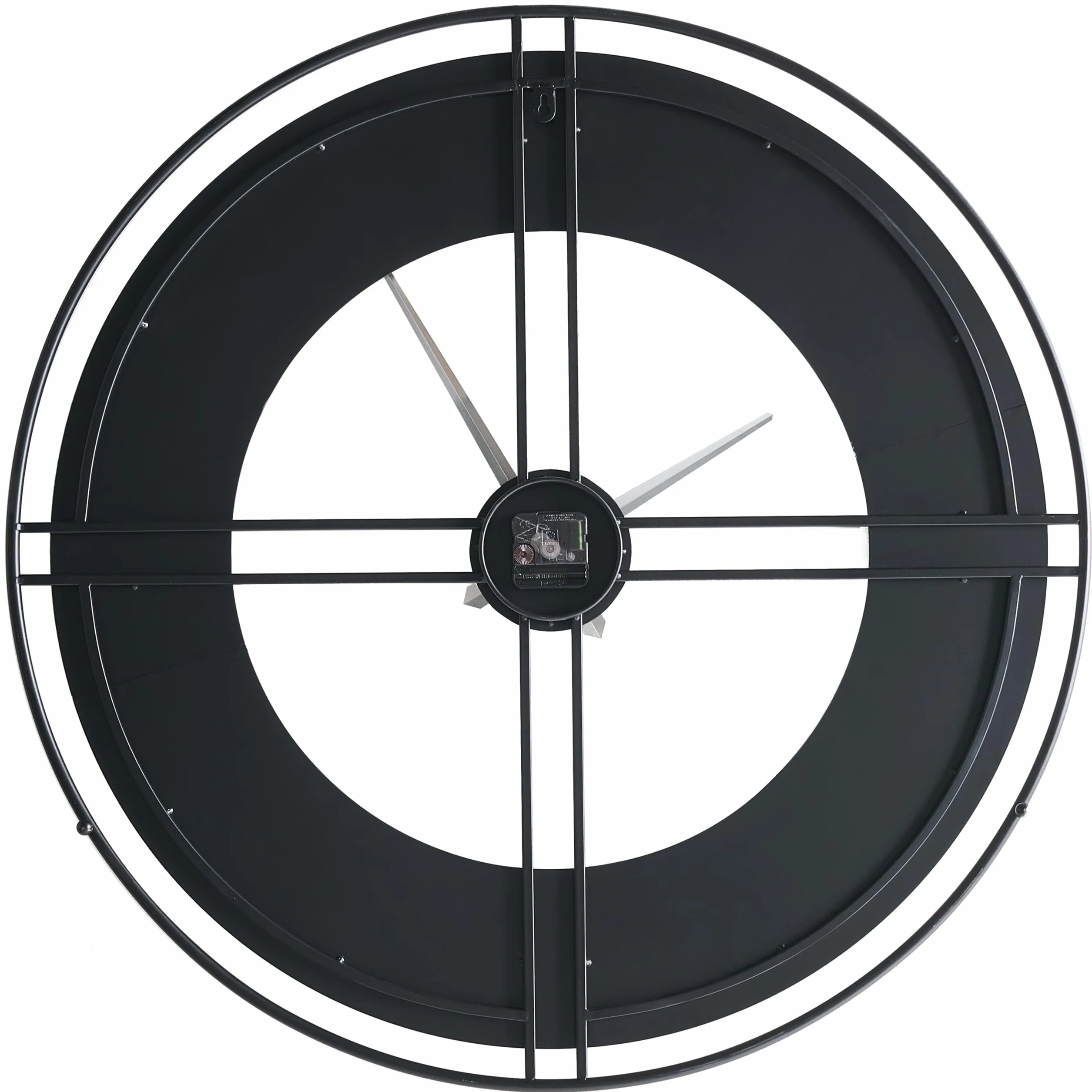 Beliani Reloj de Pared Moderno Colgante Estilo Industrial escandinavo Estructura de Metal Negro Perigny