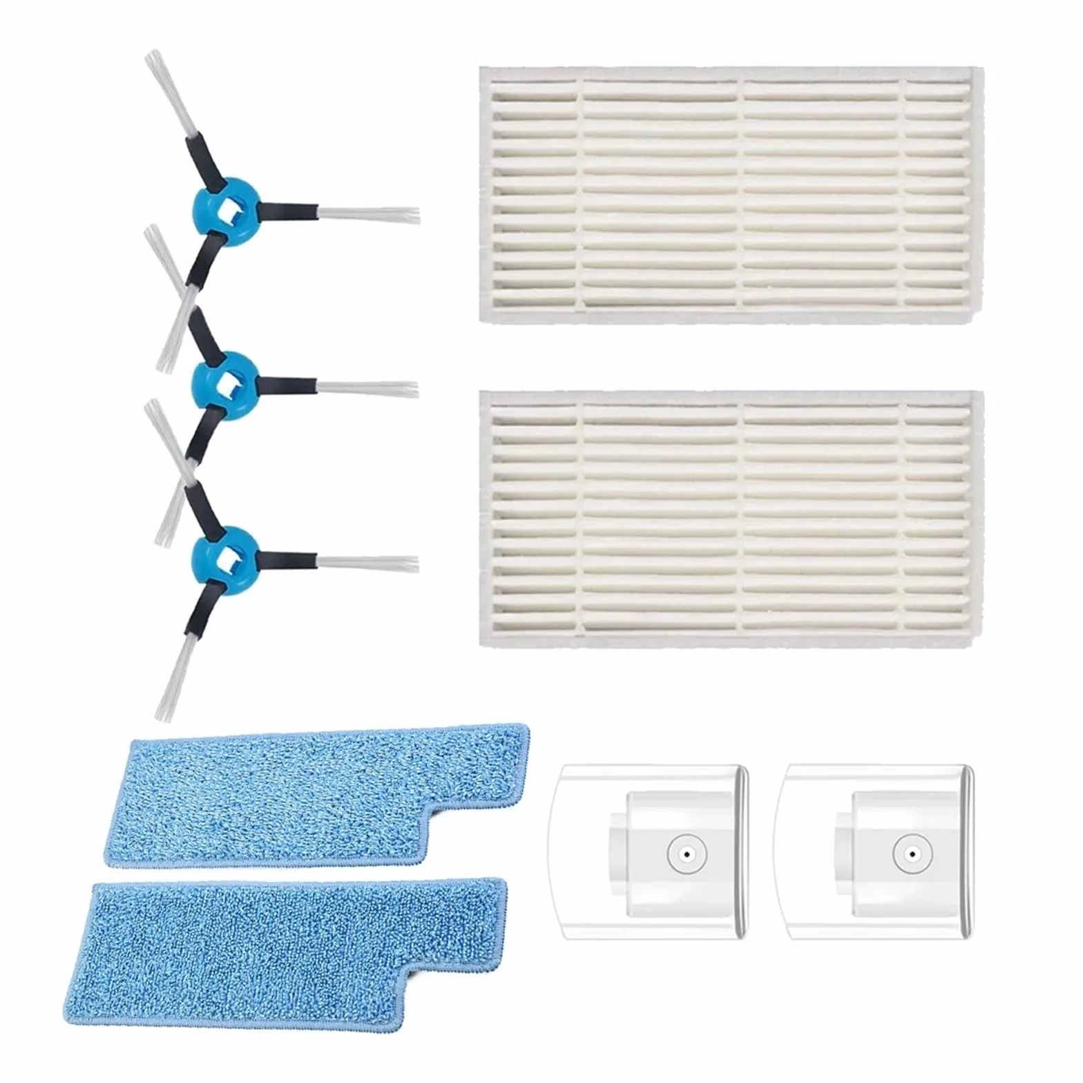 SteFik Kit de Cepillo Lateral con Boquilla pulverizadora for Filtro de aspiradora. Compatible con Accesorios de Robot Aspirador Hobot Legee Serie 669/668