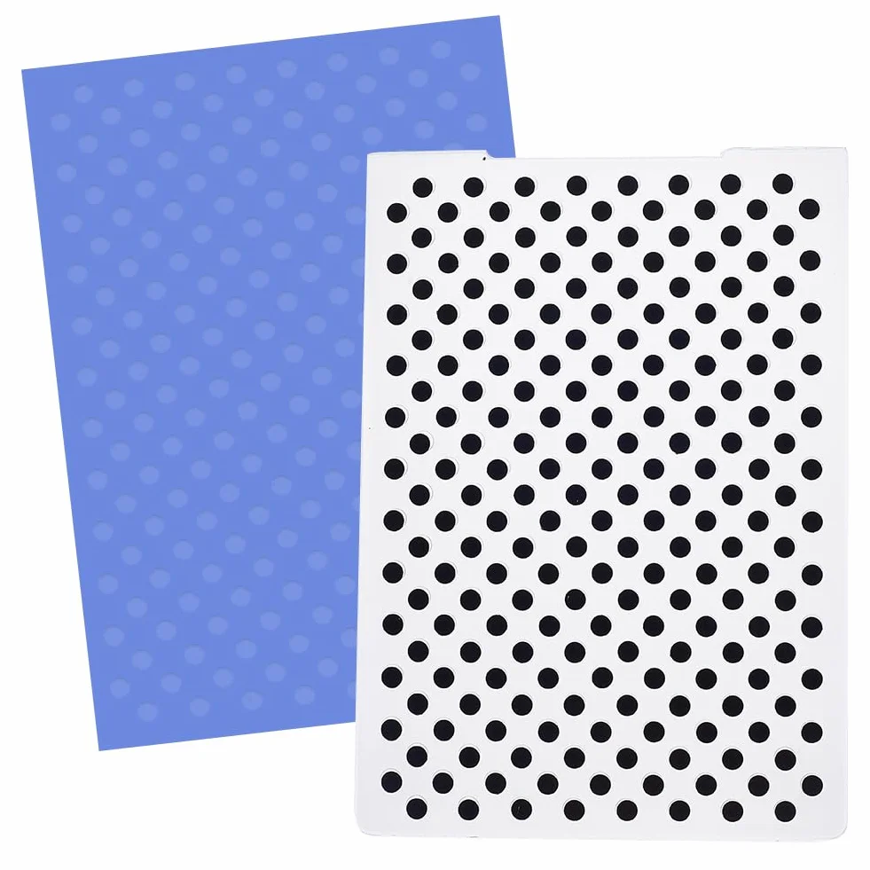 CRASPIRE Carpeta de Estampado de Lunares Fondo de Plástico Vintage Plantilla Vintage Plantillas para Herramienta de Fabricación de Tarjetas DIY Hecho A Mano Álbum de Recortes de Papel Sellos