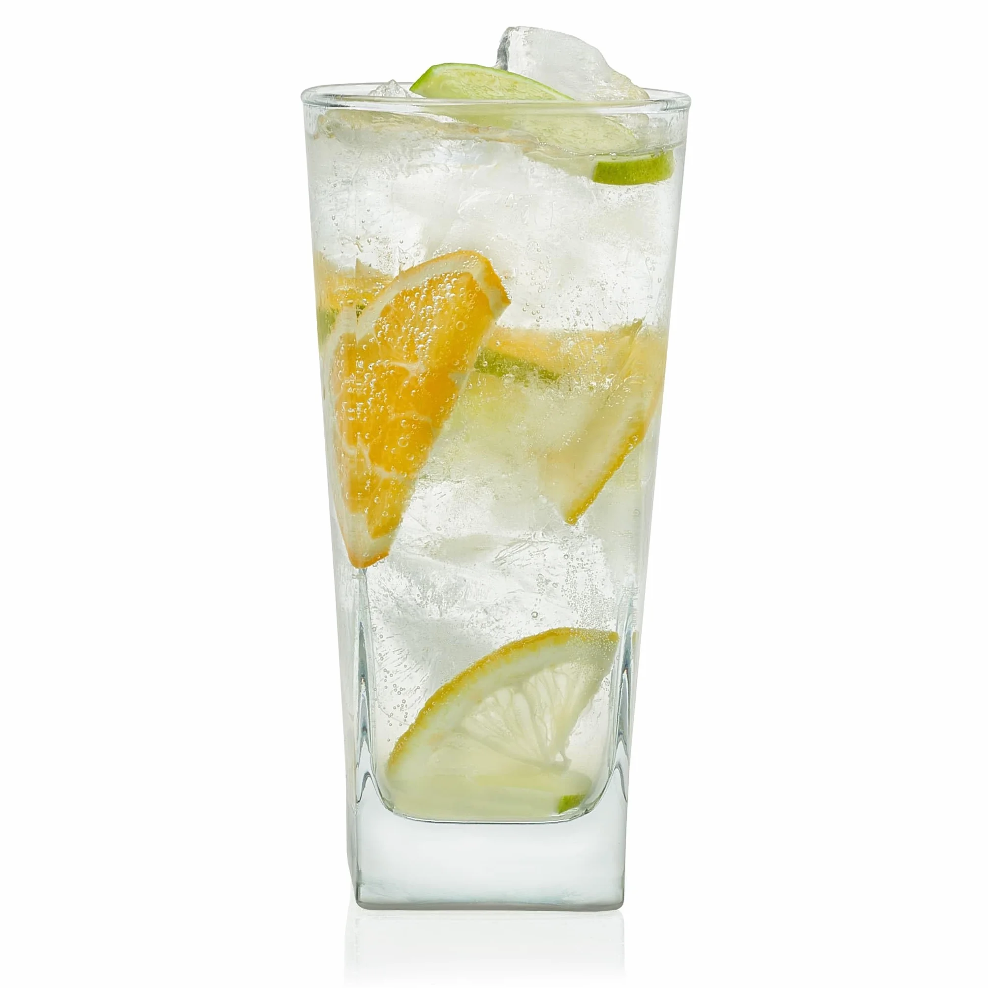Libbey Vasos City Tumbler de 14 onzas, juego de 8 | Vasos transparentes, base cuadrada gruesa, cristalería diaria para agua, jugo y té helado, aptos para lavavajillas