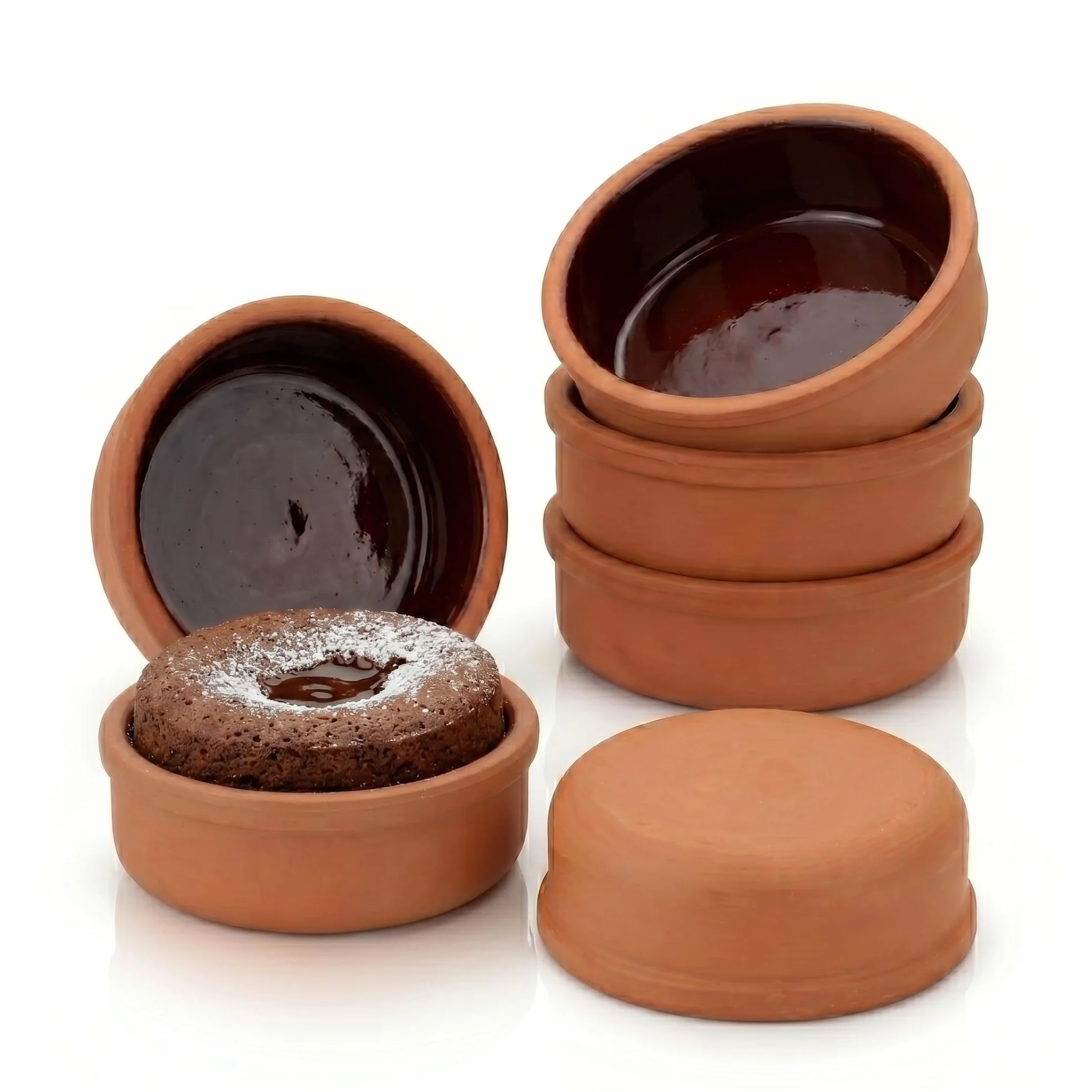 Juego de cuencos de arcilla para cocinar, olla de arcilla para cocinar, platos tradicionales mexicanos, utensilios de cocina de terracota antigua, Cazuelas de Barro Mexicanas, 6 piezas