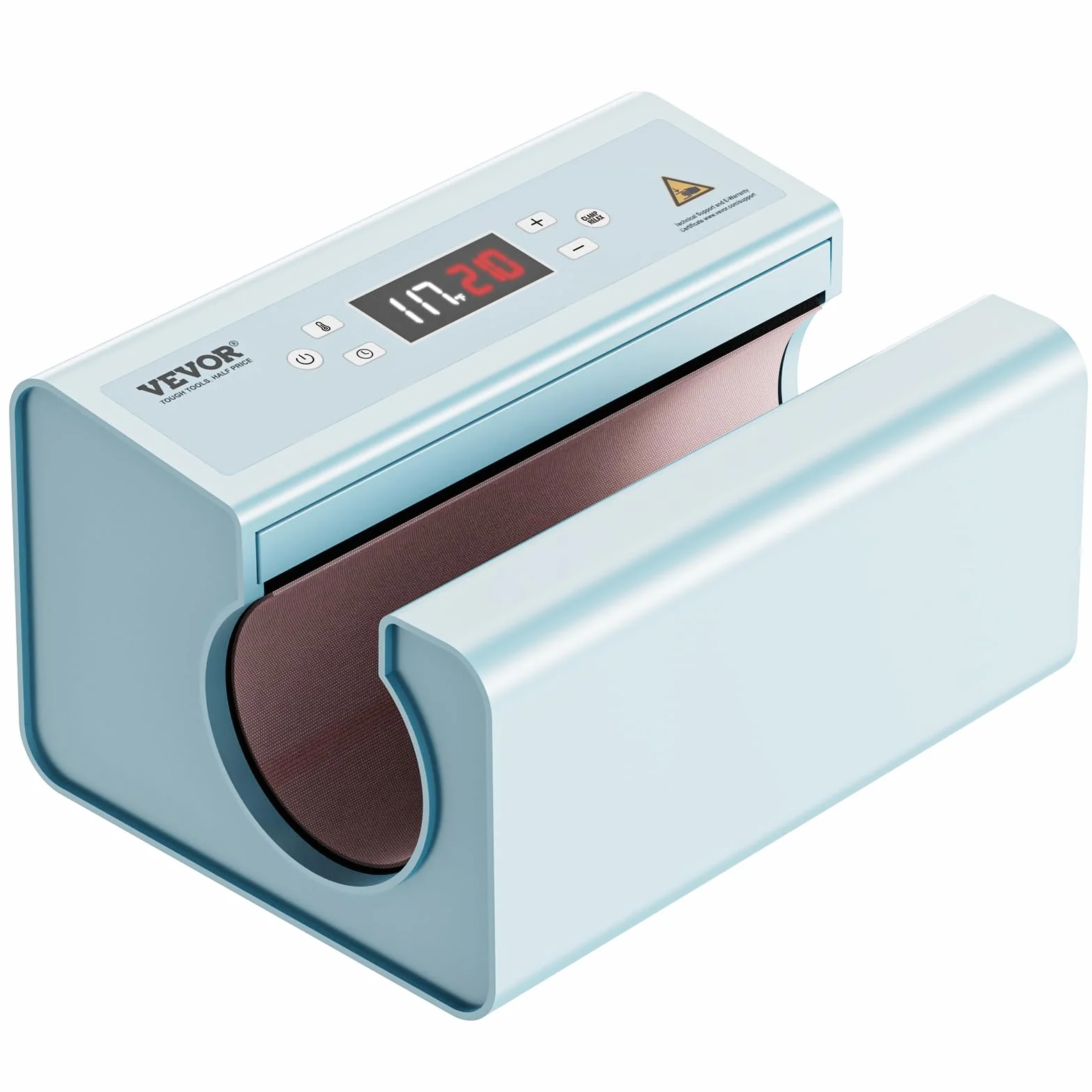 VEVOR Prensa Térmica Automática para Vasos de 325-887 ml Calentamiento Rápido y Uniforme Prensa para Vasos con Cinta y Guante Ajuste de Temperatura y Tiempo para Vasos, Tazas, Sombrero, Color Azul