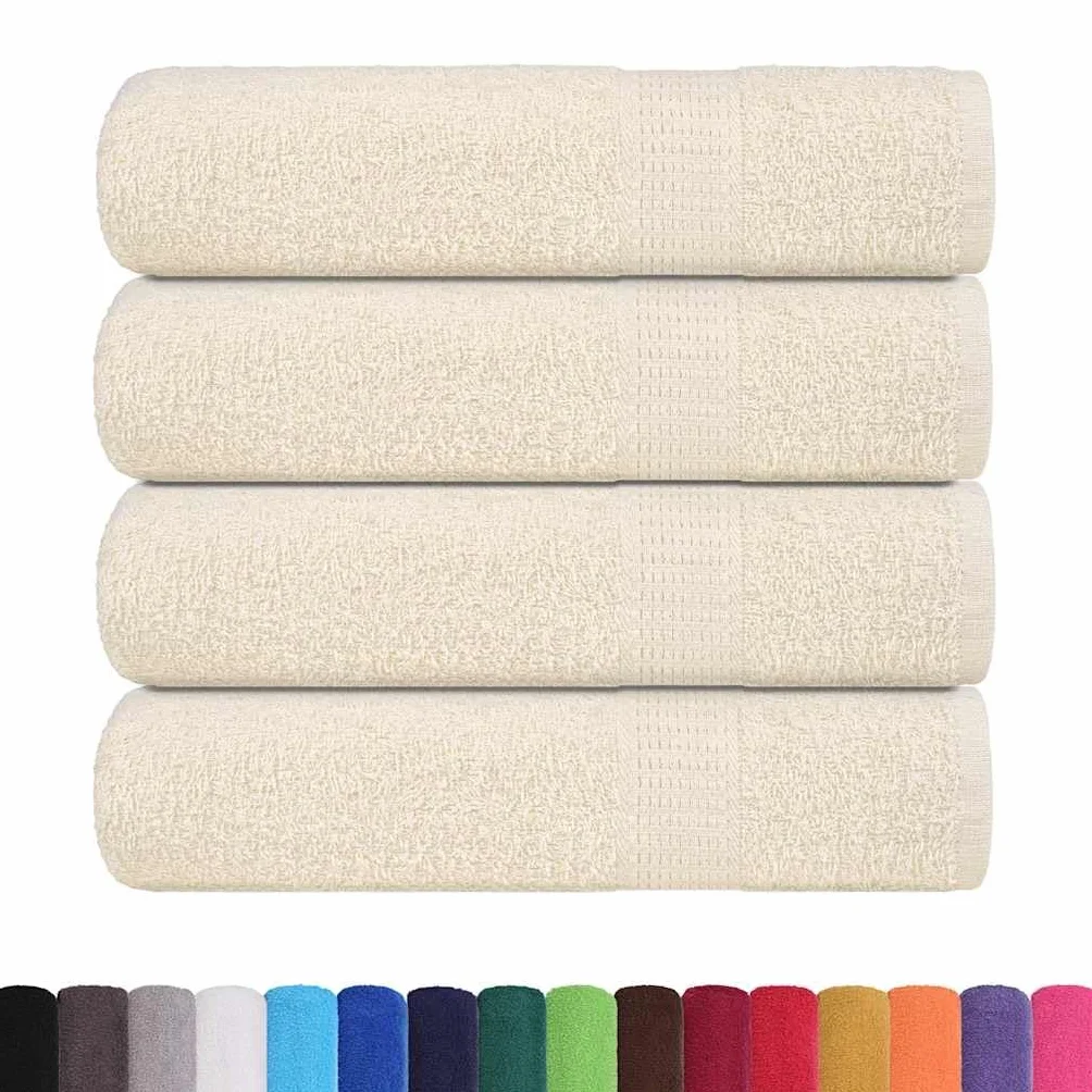 vidaXL Toallas de Baño 4 uds Crema 100x150 cm 360 g/m² 100% Algodón