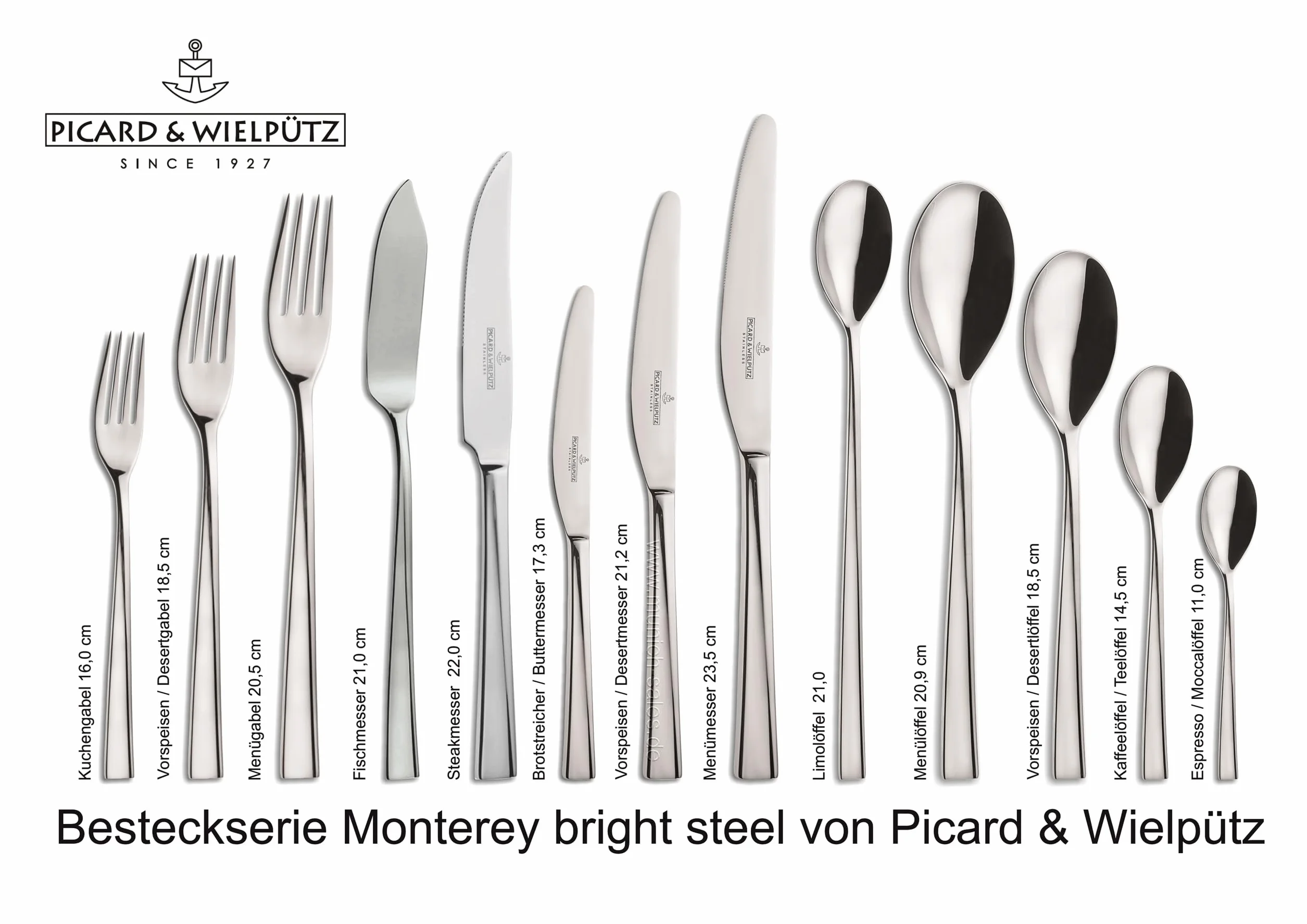 Set de regalo de 24 piezas, de la serie Monterey Bright Steel de Picard & Wielpütz