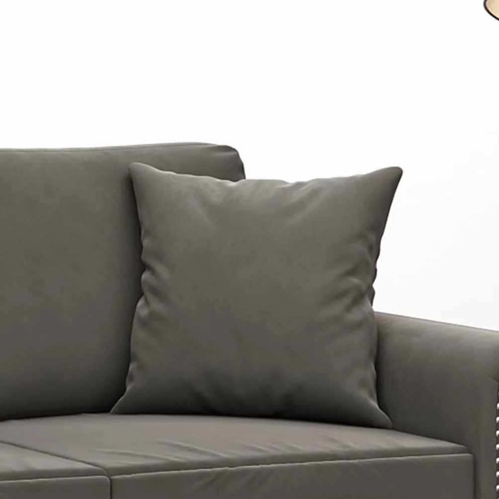 Juego de 2 cojines decorativos de terciopelo gris oscuro, 40 x 40 cm, para salón, dormitorio, sofá, cama, sillón, moderno, mullido, con cremallera, lavables