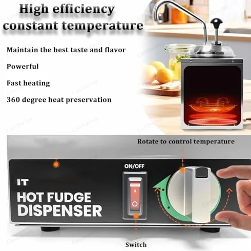 Nacho - Dispensador de queso con bomba, calentador de salsa de queso Nacho comercial, temperatura ajustable, ideal para bufé, cocina, cafetería o fiestas en casa, capacidad de 7 litros
