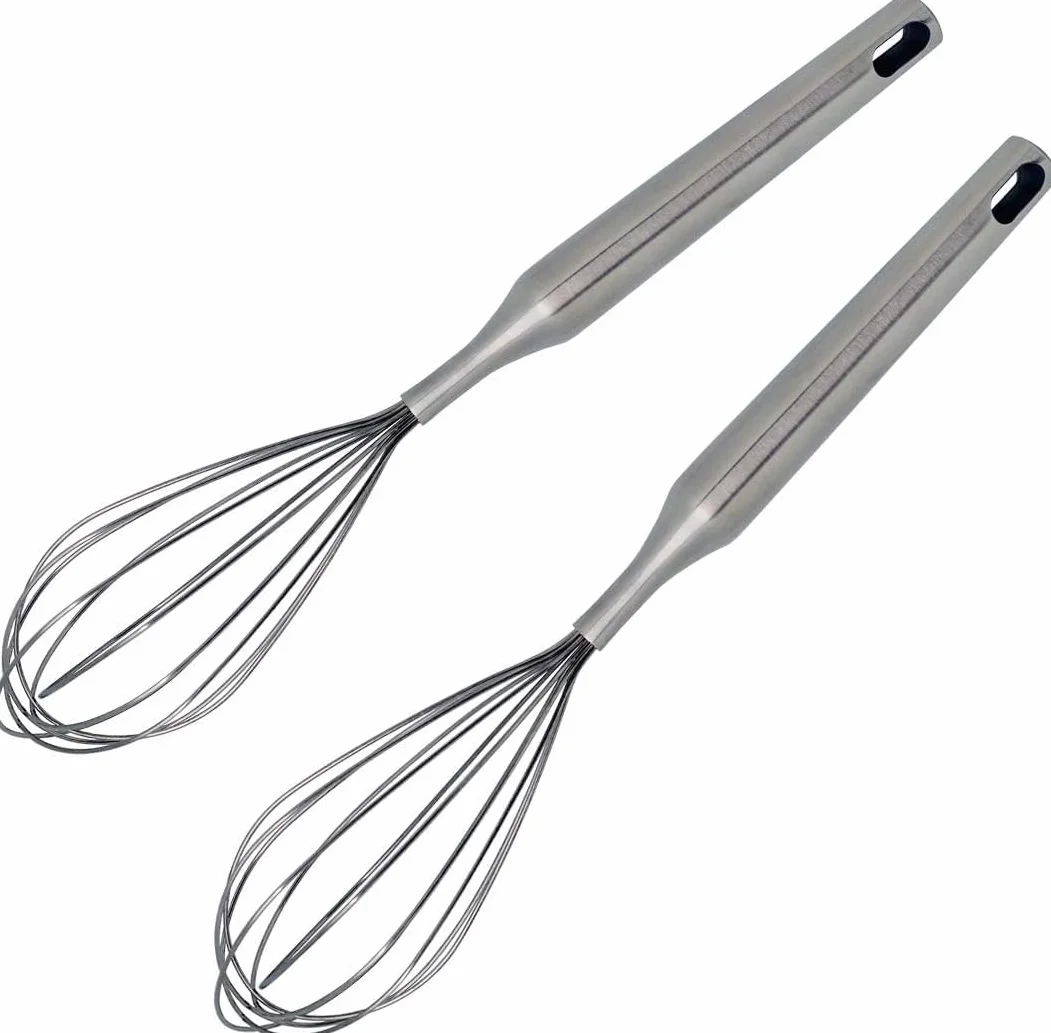 Juego de 2 batidores de alambre de cocina de acero inoxidable 304 de 12 pulgadas (2 unidades)