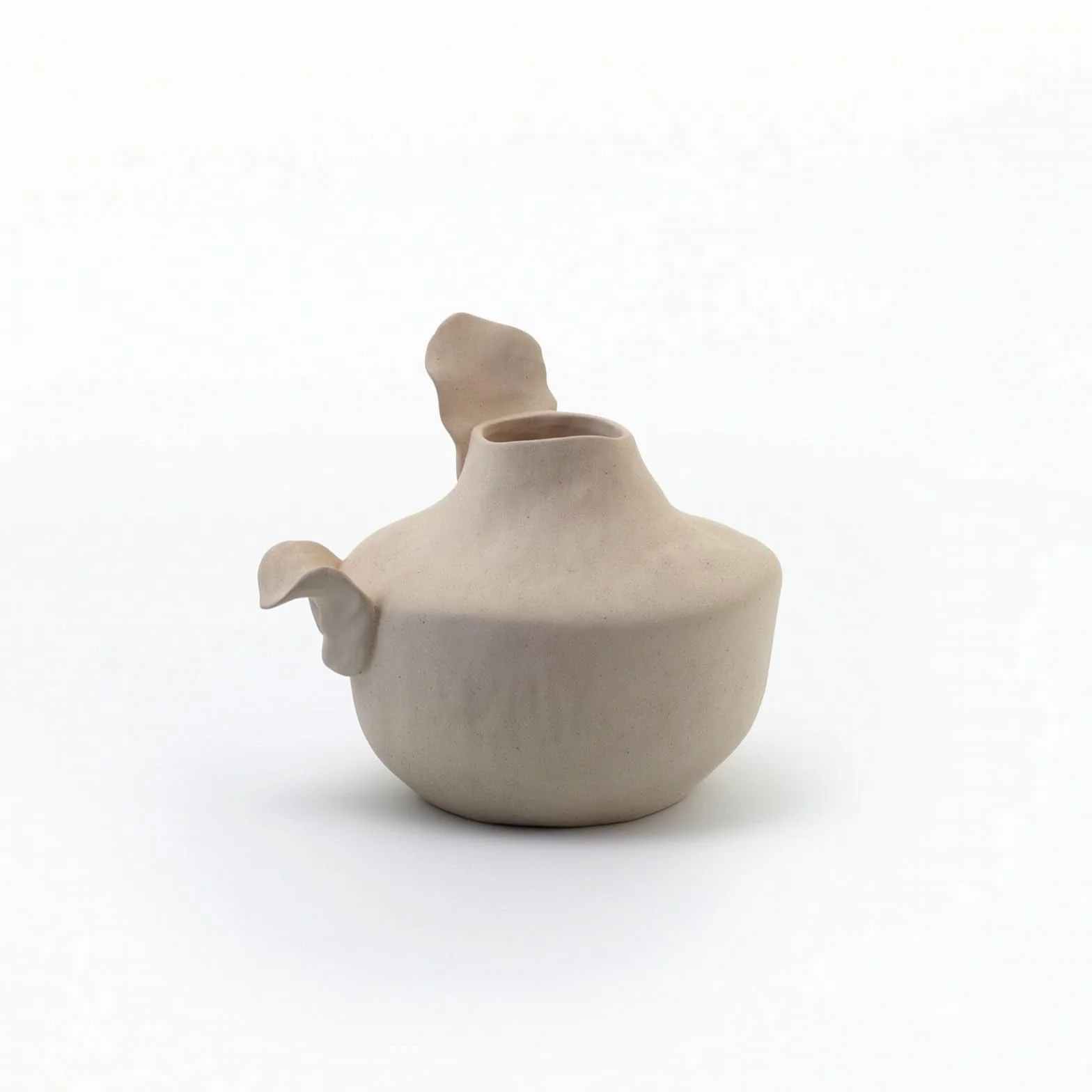 Jarrón de Cerámica Jarrón Decorativo Florero Centro de Mesa Artístico Moderno con Cuerpo Asimétrico Hecho a Mano y Acabado Mate Adecuado para Sala de, Beige, Moderno Minimalista