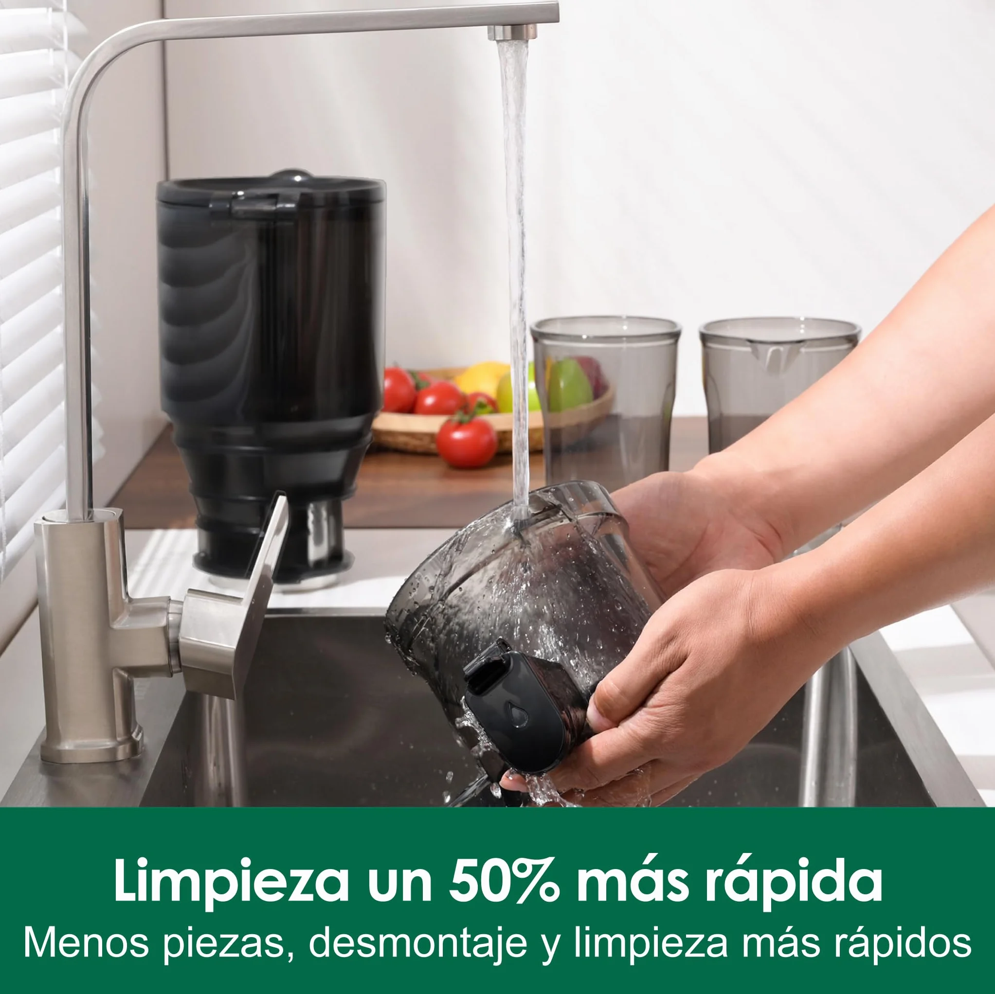 Extractor de Zumos y Verduras Fretta 250 W Apertura 135 MM Capacidad 1,8 L Licuadora Prensa Fría Sin BPA Incluye 2 Vasos