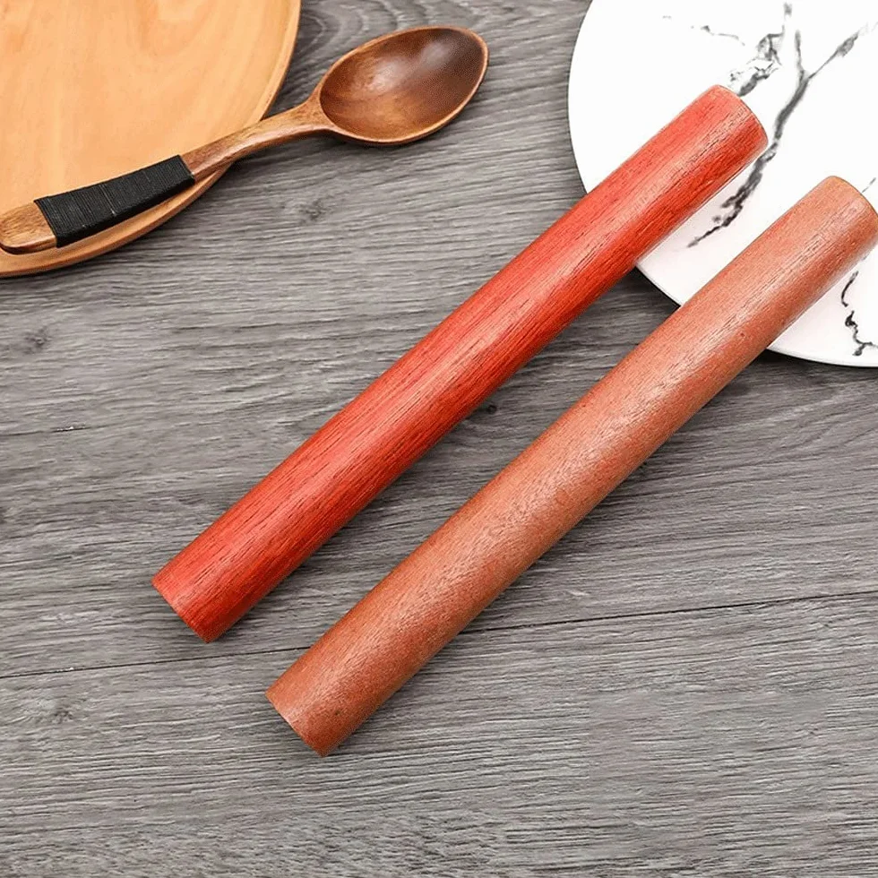 Rodillo de madera Rodillo para masa Rodillos de amasar, rodillo de amasar de madera vertical, herramientas for hornear de madera de haya, Pin de pelado de madera(25cm)