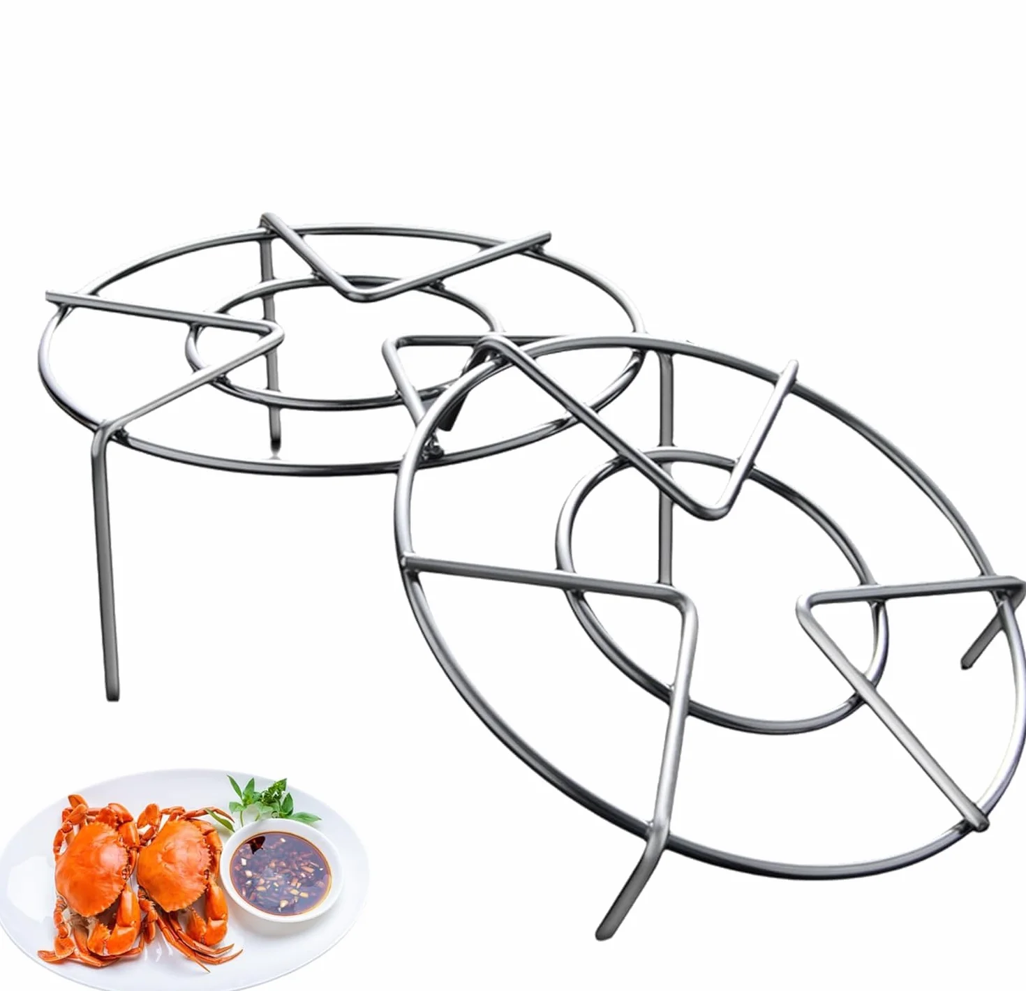 Estante redondo acero inoxidable para cocinar al vapor cesta freidora aire hornos