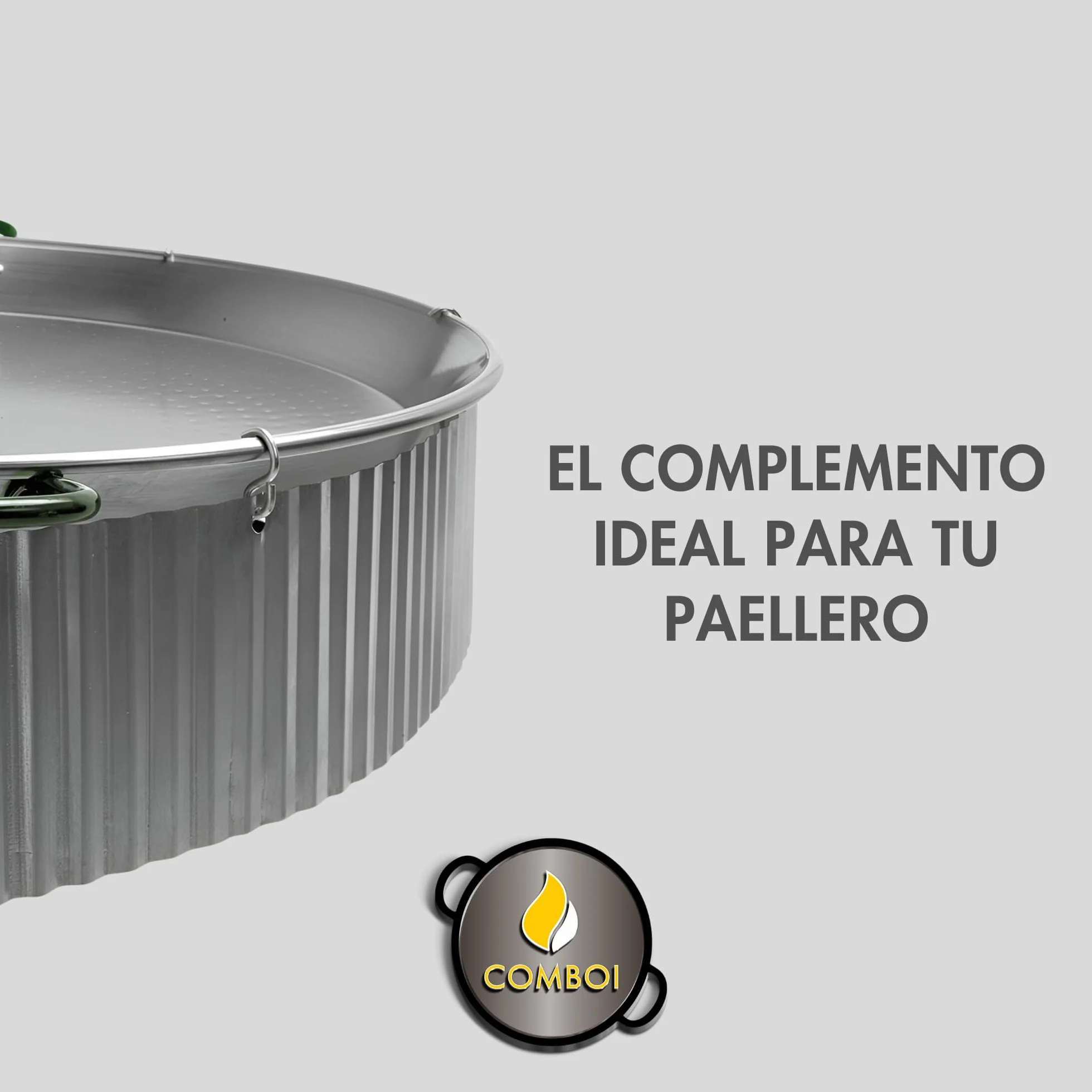 COMBOI Paellero gas butano 50 CM, Paellera de 60 CM, Kit Quemador, Regulador de gas, Manguera, Patas Tripode, Paravientos, nivel, delantal, Libro de Recetas digital (KIT Paellero 50 CM + PARAVIENTOS)
