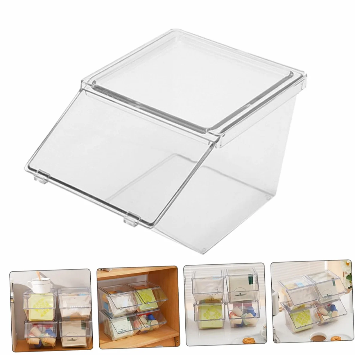 Organizador Acrílico de Sobremesa para Bolsitas de Té 4 Piezas | Set de Cuatro Unidades, Superficie Lisa, Decoración para Encimera, Estilo Simple y Aspecto Generoso