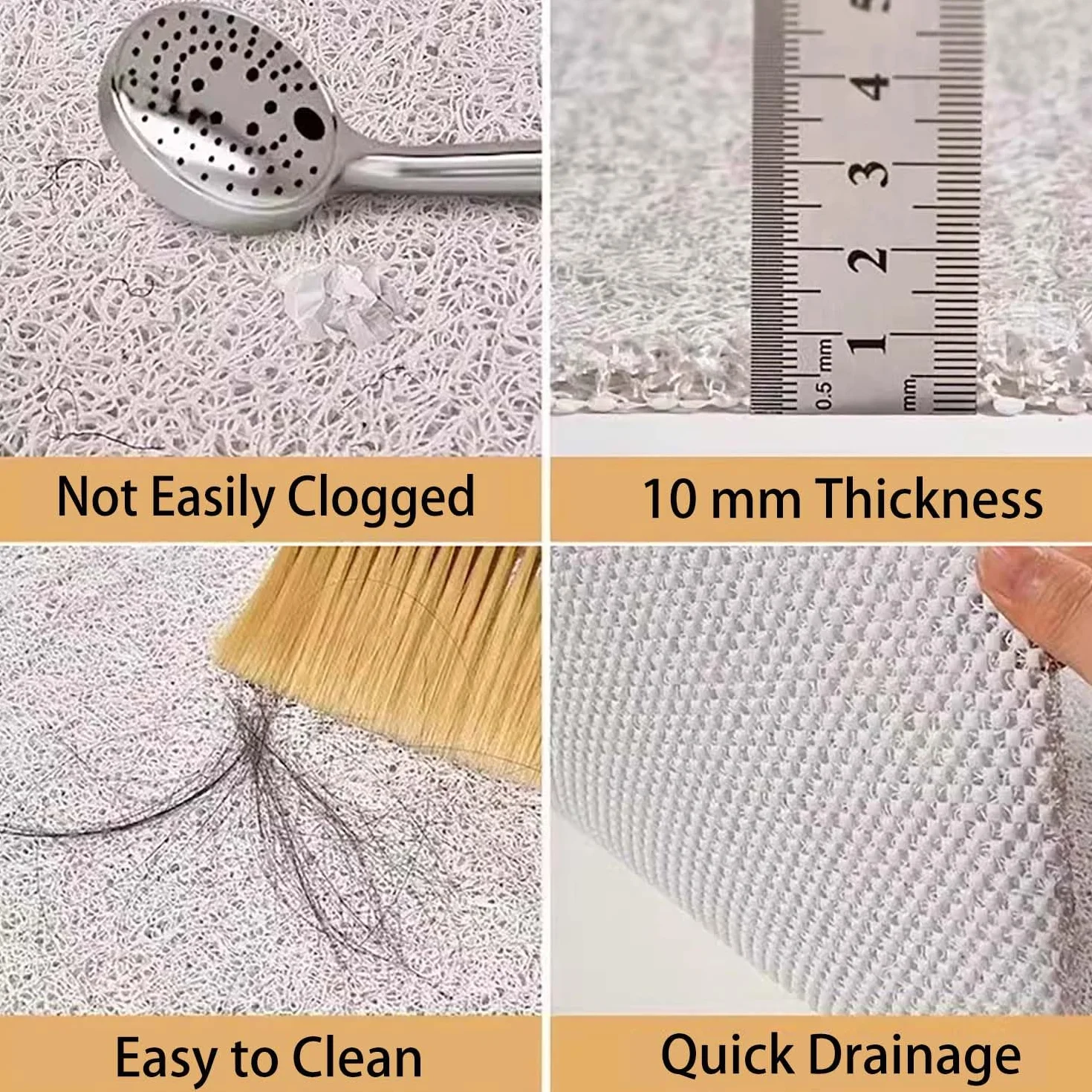 Alfombra Bañera Antideslizante 60x120cm,Alfombra Ducha Antideslizante de Loofah,Alfombrilla Bañera con Orificios de Drenaje,Alfombrilla Ducha Sin Ventosas,Gris
