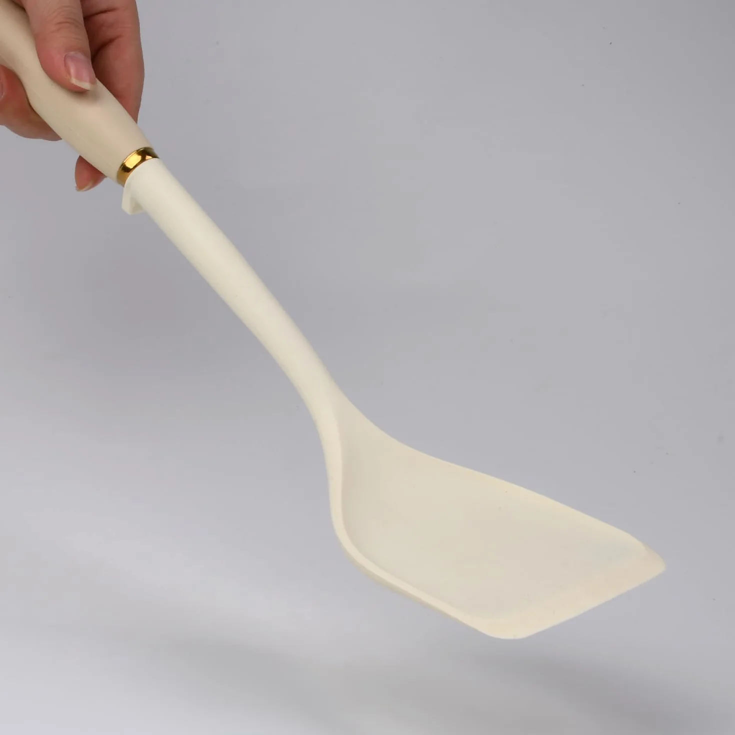 Armrous - Espátula de silicona sólida de 14 pulgadas, espátula antiadherente de mango largo para cocinar, espátula grande de goma resistente al calor, utensilios de cocina ideales para peces, huevos,