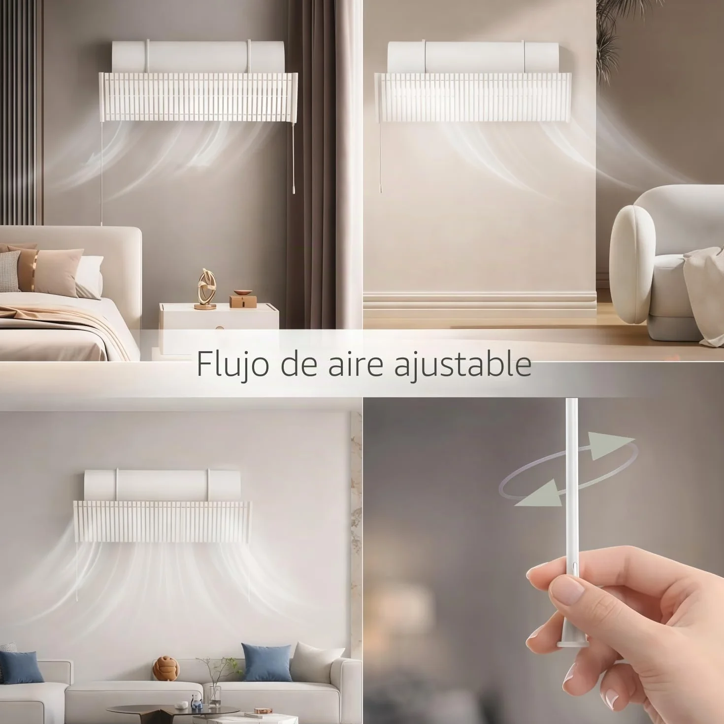 Deflector Aire Acondicionado Ajustable Aleación Aluminio ABS Anti Directo Soplando Difusor