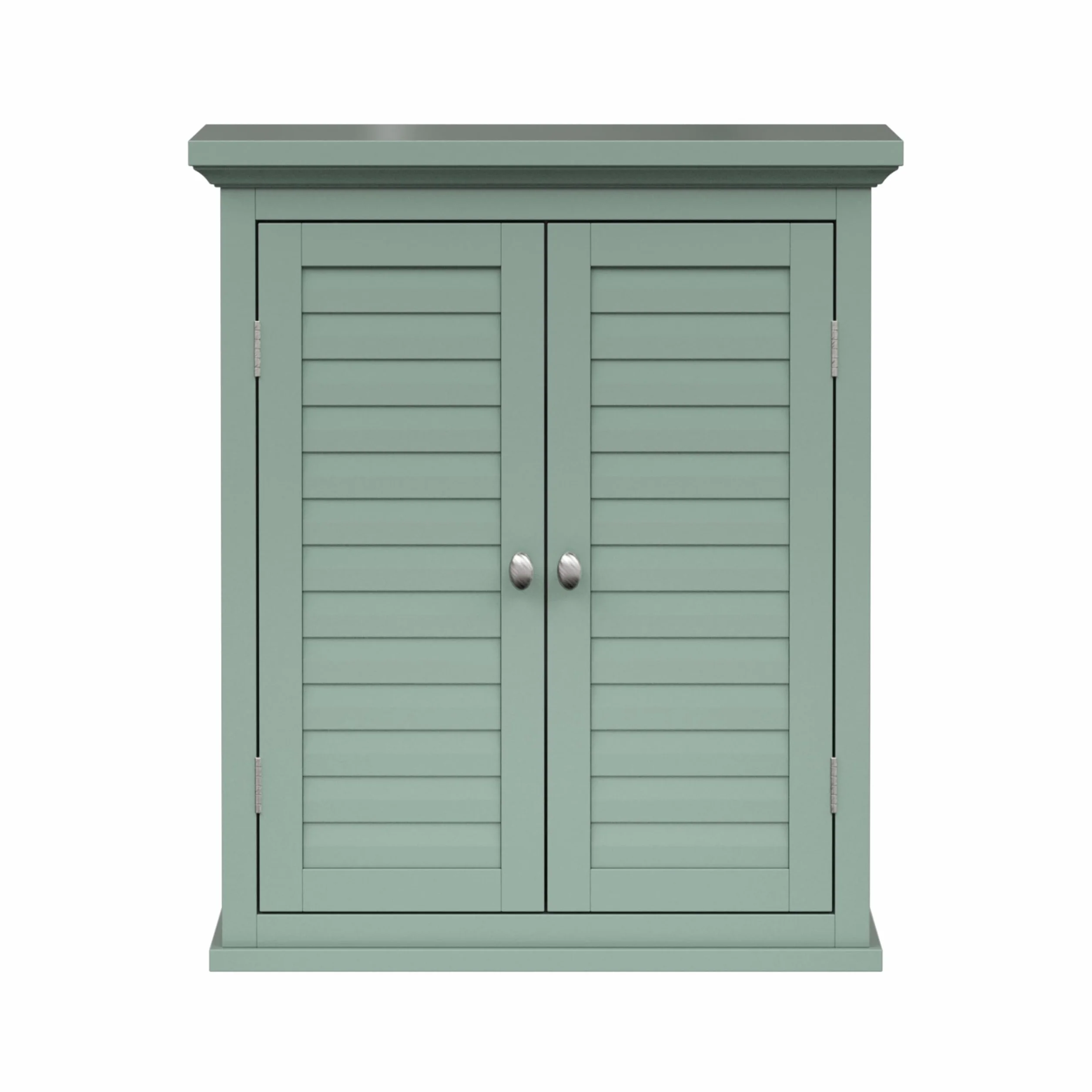 Teamson Home Armario de Pared Glancy 2 Puertas Verde Salvia con Persianas