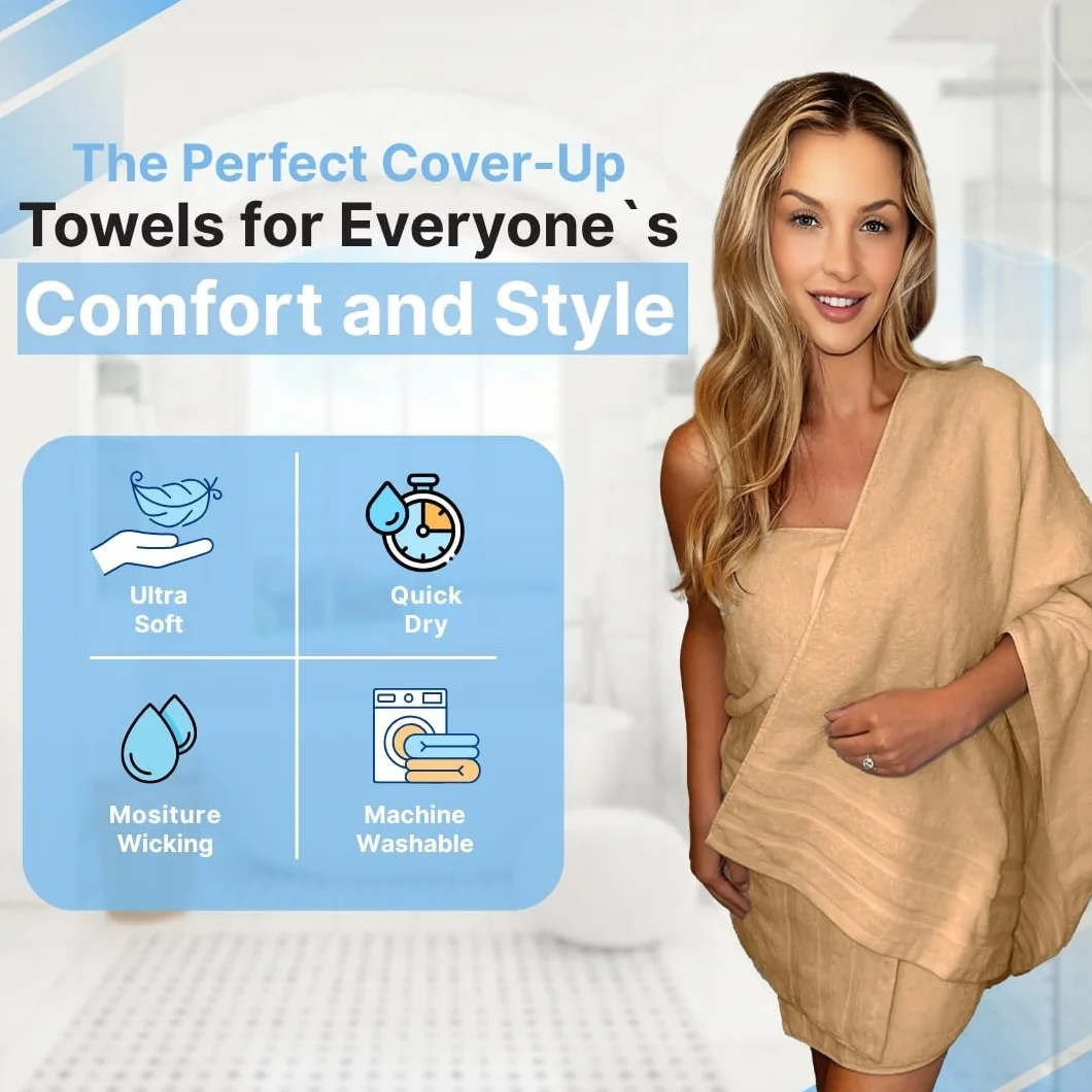 Infinitee Xclusives Juego de 2 toallas de baño (70 x 140 cm), 100 % algodón suave hilado en anillo, toallas ultra suaves y altamente absorbentes para spa, gimnasio, hotel y uso diario en el baño