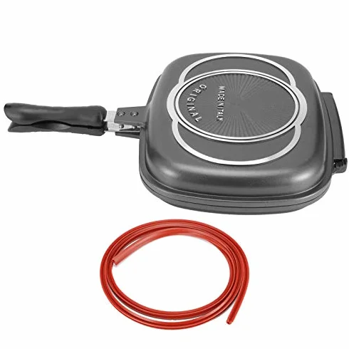 Sartén de doble cara portátil con mango antiquemaduras, suministros de cocina, olla de 32 cm, excesiva, la mejor sartén de aluminio adecuada para C