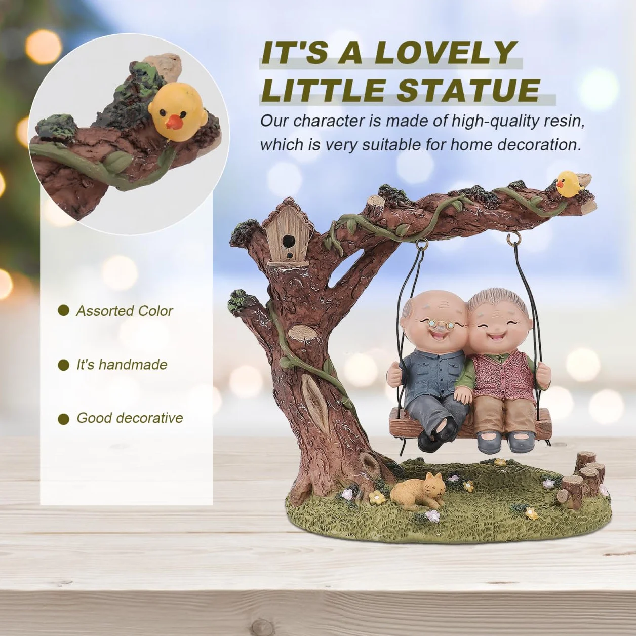Cabilock 1 Figura Decorativa de Pareja de Novios de Resina para jardín, decoración de Mesa o Mesa