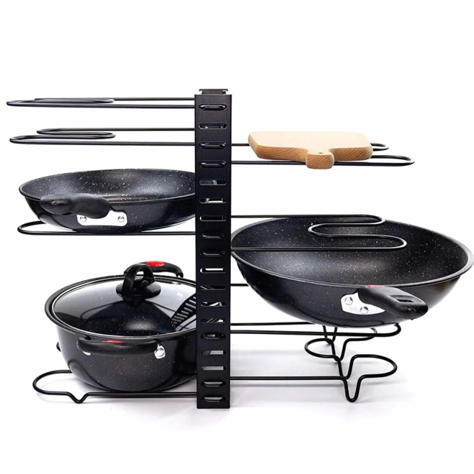 Organizador de Ollas y Sartenes Organizador de 8 Niveles | Soporte para Sartenes para Gabinete para Organizar Utensilios de Cocina Plato Fuente Estante Despensa